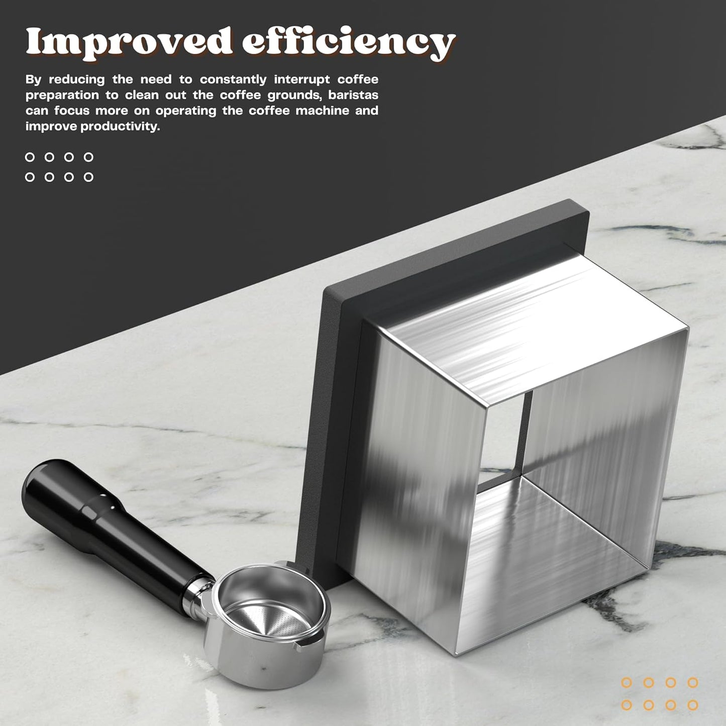 Bottomless Coffee Knock Box, Stainless Steel Espresso Knock Box Chute for Coffee Grounds, Counter Mounted Knock Box, Open Bottom Countertop Knock Box for Commercial Coffee Shop Office Home