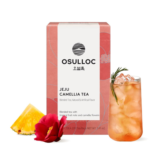 OSULLOC Camellia Flower Tea (Tropical fruity flavors), Fruit tea Blend, Premium Teabags from Jeju Island, 20 count
