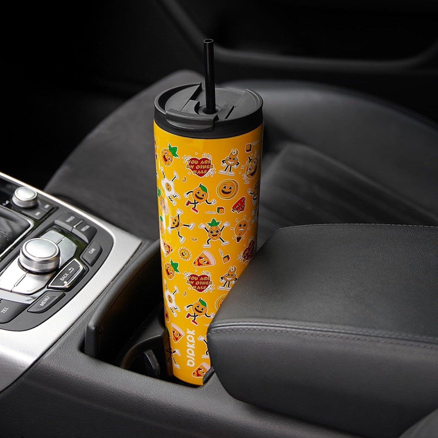 BJPKPK 34oz Skinny Tumbler With lid And Straw Stainless Steel Travel Coffee Mug Insulated Tumblers Cups,Yummy