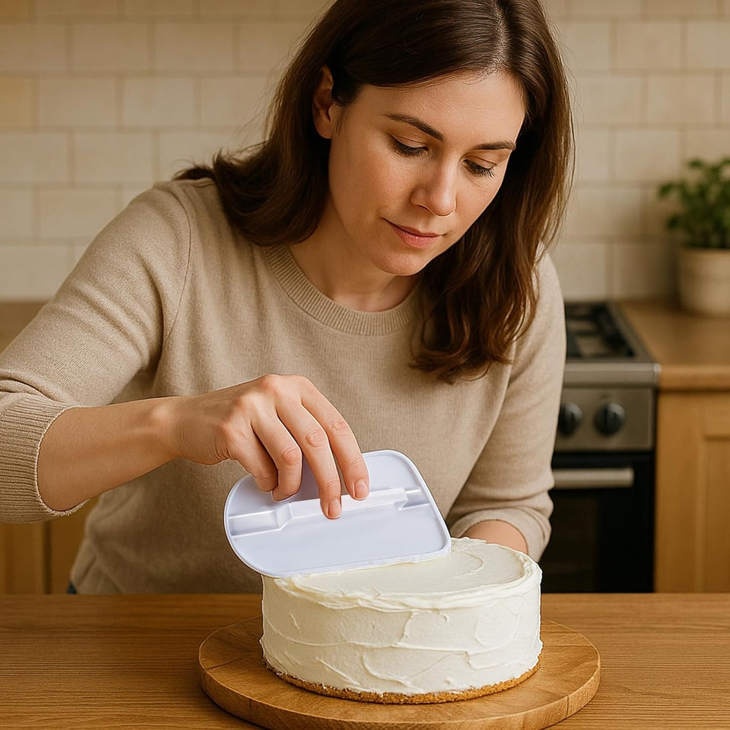 2Pcs White Plastic Fondant Icing Smoother Polisher Icing Scraper Paddle Tool Paddle Fondant Polisher Finisher Sugarcraft Cups for Cake Decoration Sugarcraft Paddles Sculpting and Modeling Tools