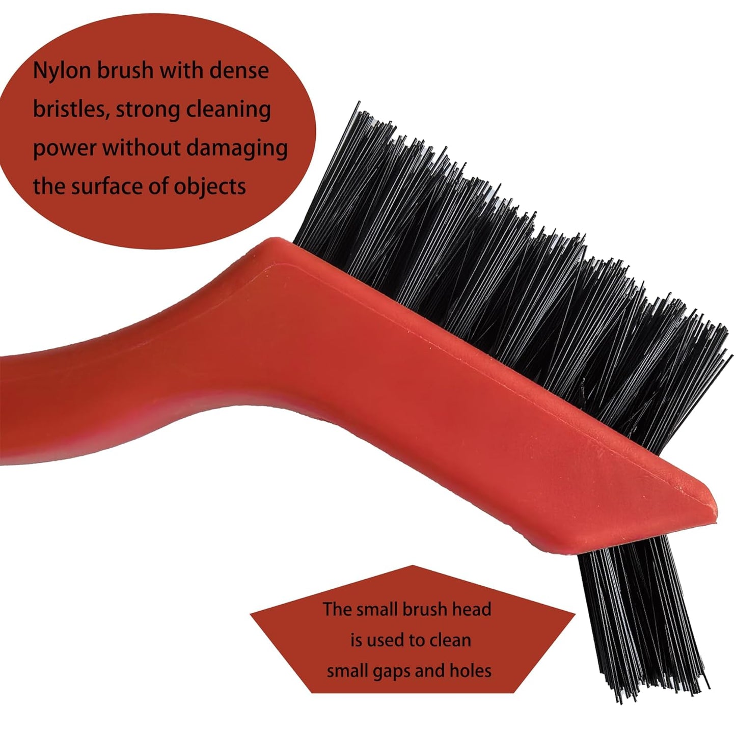 6-Pack Nylon Cleaning Brushes - Non-Scratch Nylon Bristles for Delicate Surfaces & Daily Cleaning | Ergonomic Grip with Mini Head & Hanging Hole