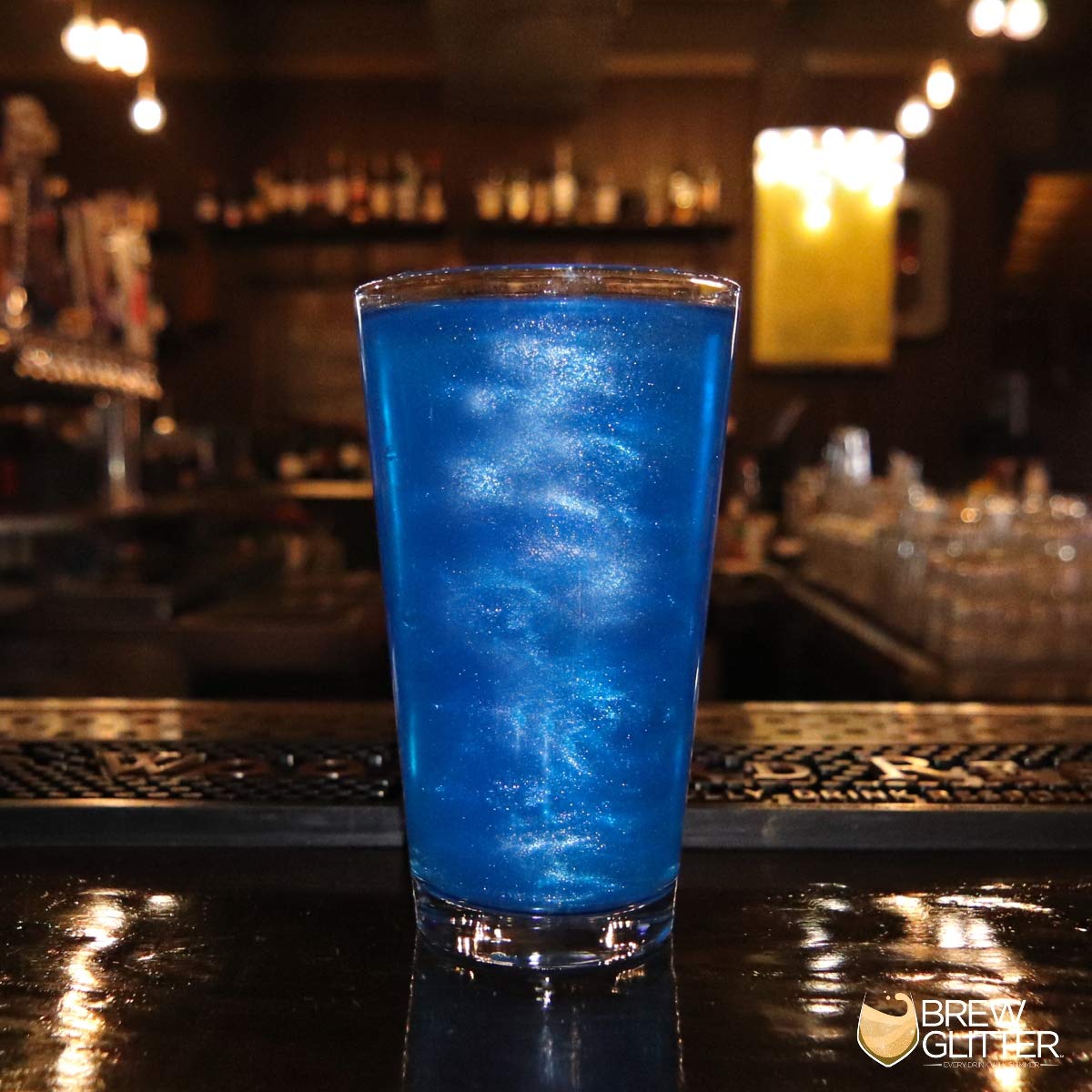 Blue BREW GLITTER Edible Glitter For Drinks, Cocktails, Beer, Garnish Glitter & Beverages | KOSHER & HALAL Certified | 100% Edible & Food Grade | Vegan, Gluten, Nut Free (50g, Blue)