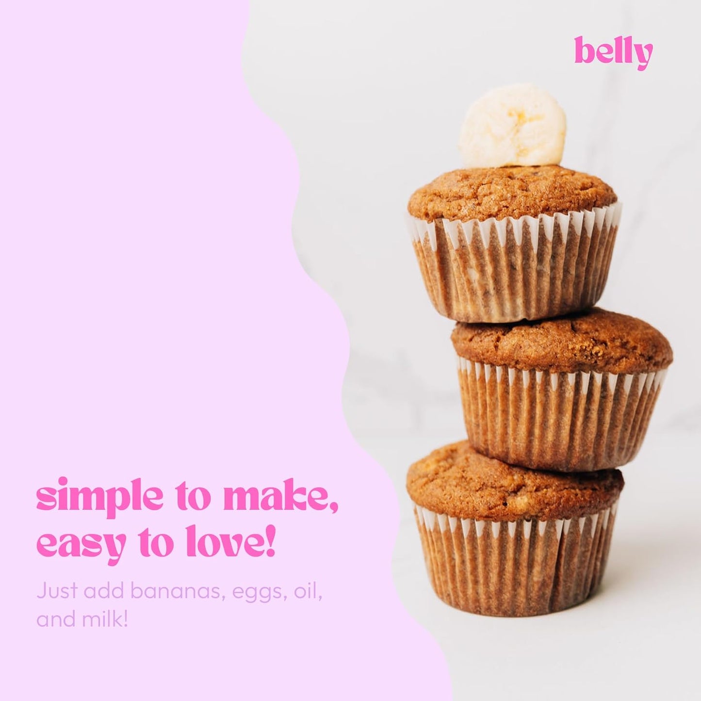 Belly Banana Bread Mix with Collagen Protein | High-Protein | Banana Muffin Mix | Grain-Free Dairy-Free Nut-Free | Healthy Snacks For Adults & Kids | Women-Owned Business | 11.3 Ounces | 3 Pack