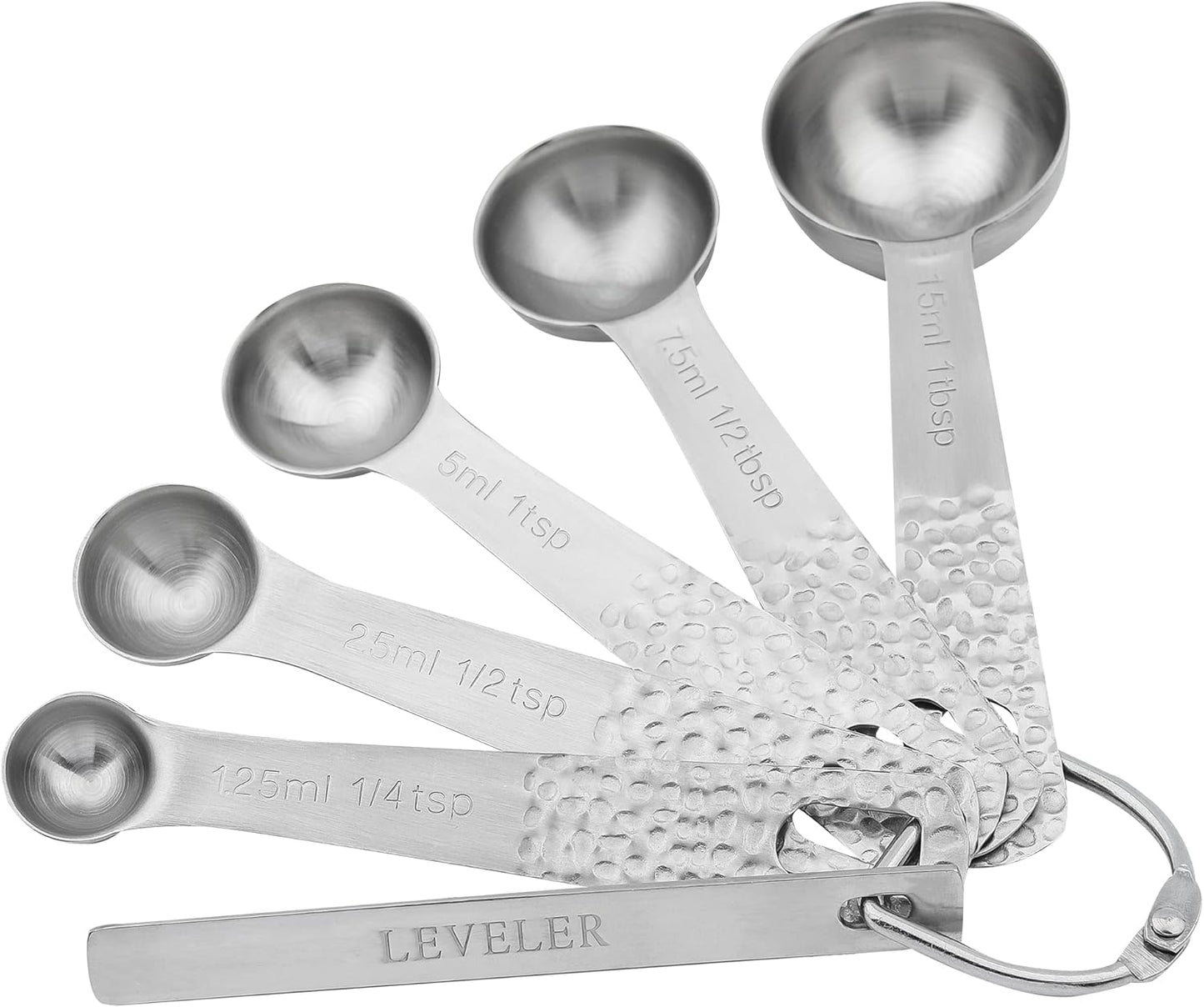 Measuring Cups and Spoons Set, 18/8 Stainless Steel Measuring Tools for Baking & Cooking, 4 Kitchen Measuring Cups and 5 Metric Measuring Spoons with Leveler for Liquid & Drying