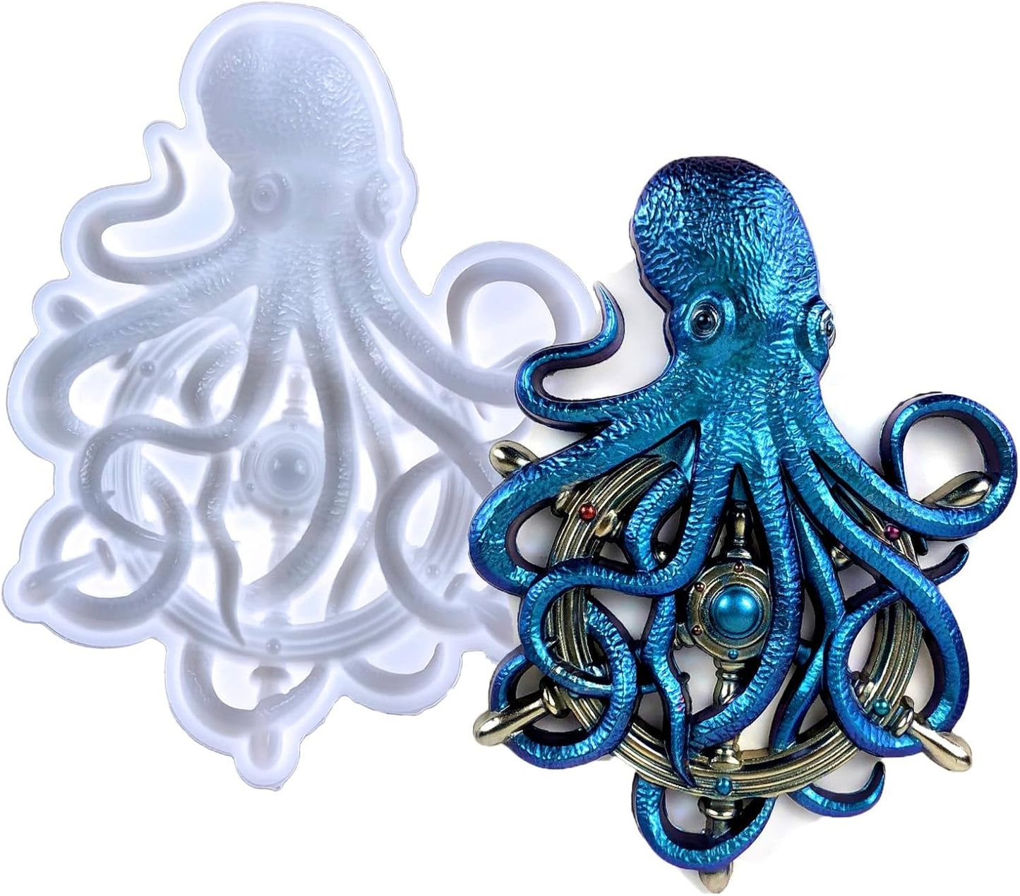 Octopus Resin Mold, Cute Silicone Octopus Epoxy Molds, 3D Large Animal Silicone Molds for Resin Casting, Wall Hanging, Desktop Ornament Home Decor (6), OSM-58
