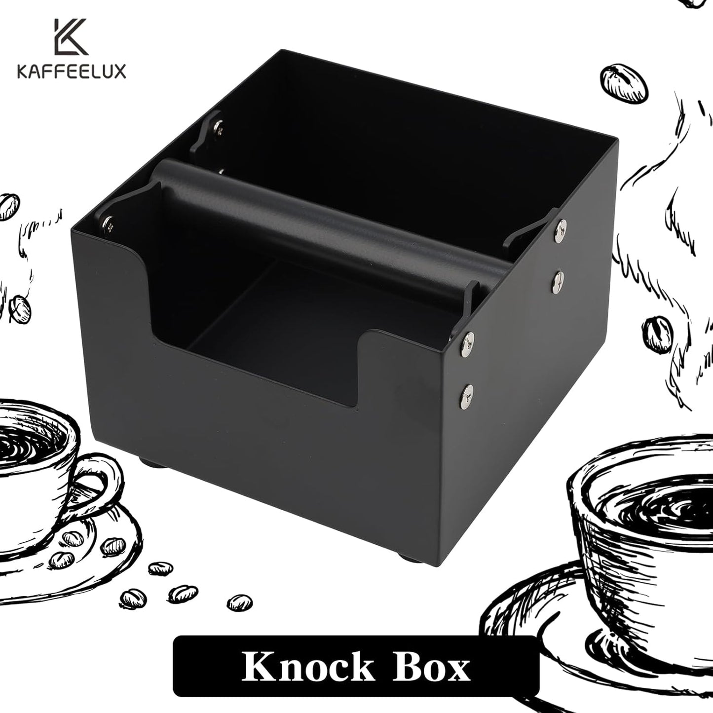 Espresso Knock Box, Stainless Steel Coffee Bag Container, With Steel Bracket And Noise Reducing Rubber Ring (M)