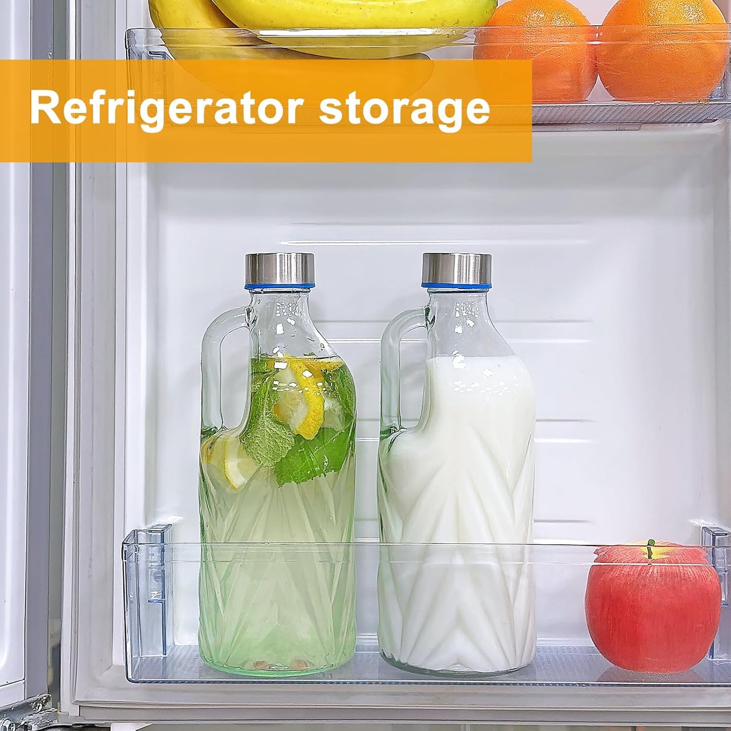 1 Pack 36oz Clear Glass Pitcher with Lid and Handle,Coffee Carafe Beverage Serveware,Water Jug for Making Tea and Juice