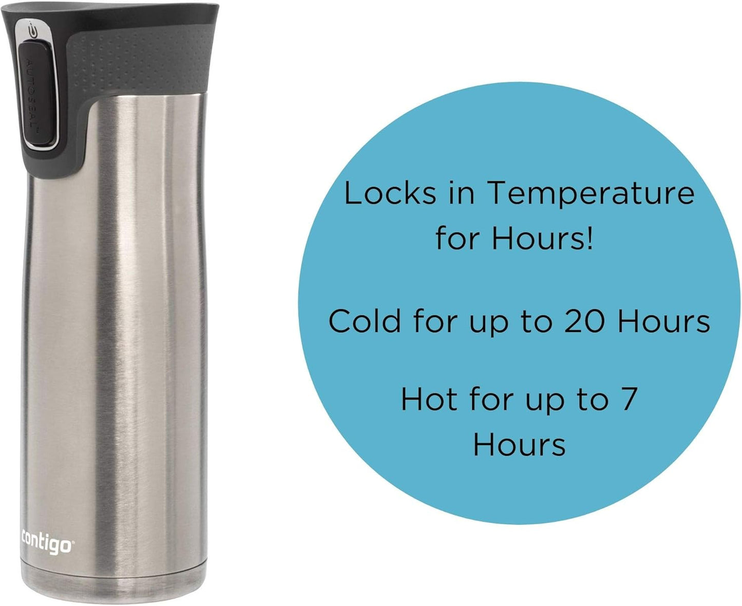 Contigo West Loop Stainless Steel Travel Mug with AUTOSEAL Lid, 24oz., Stainless Steel