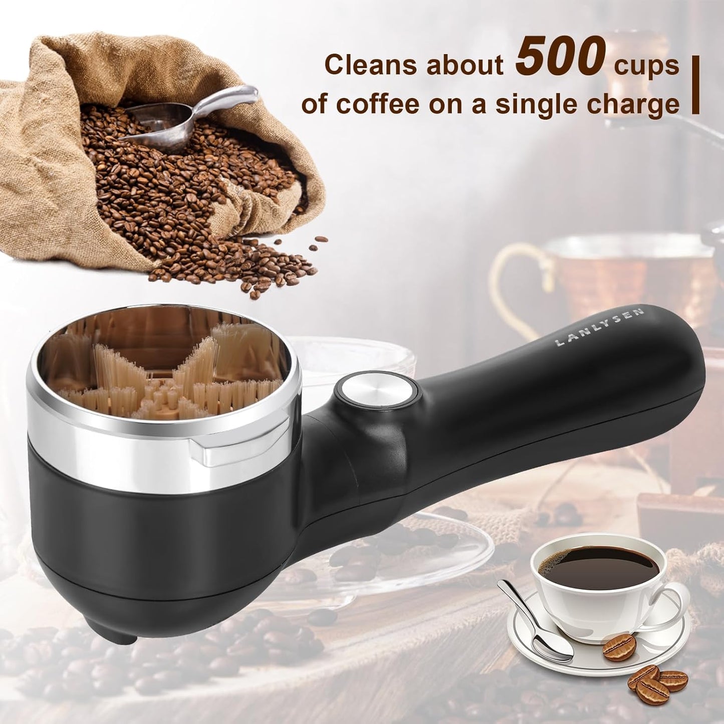 58mm Espresso Coffee Machine Electric Cleaning Brush Espresso Machine Cleaning Brush 360° Totally Enclosed Cleaning for E61, Flair 58, ECM, Rocket, Sanremo, Synesso, Slayer, VBM