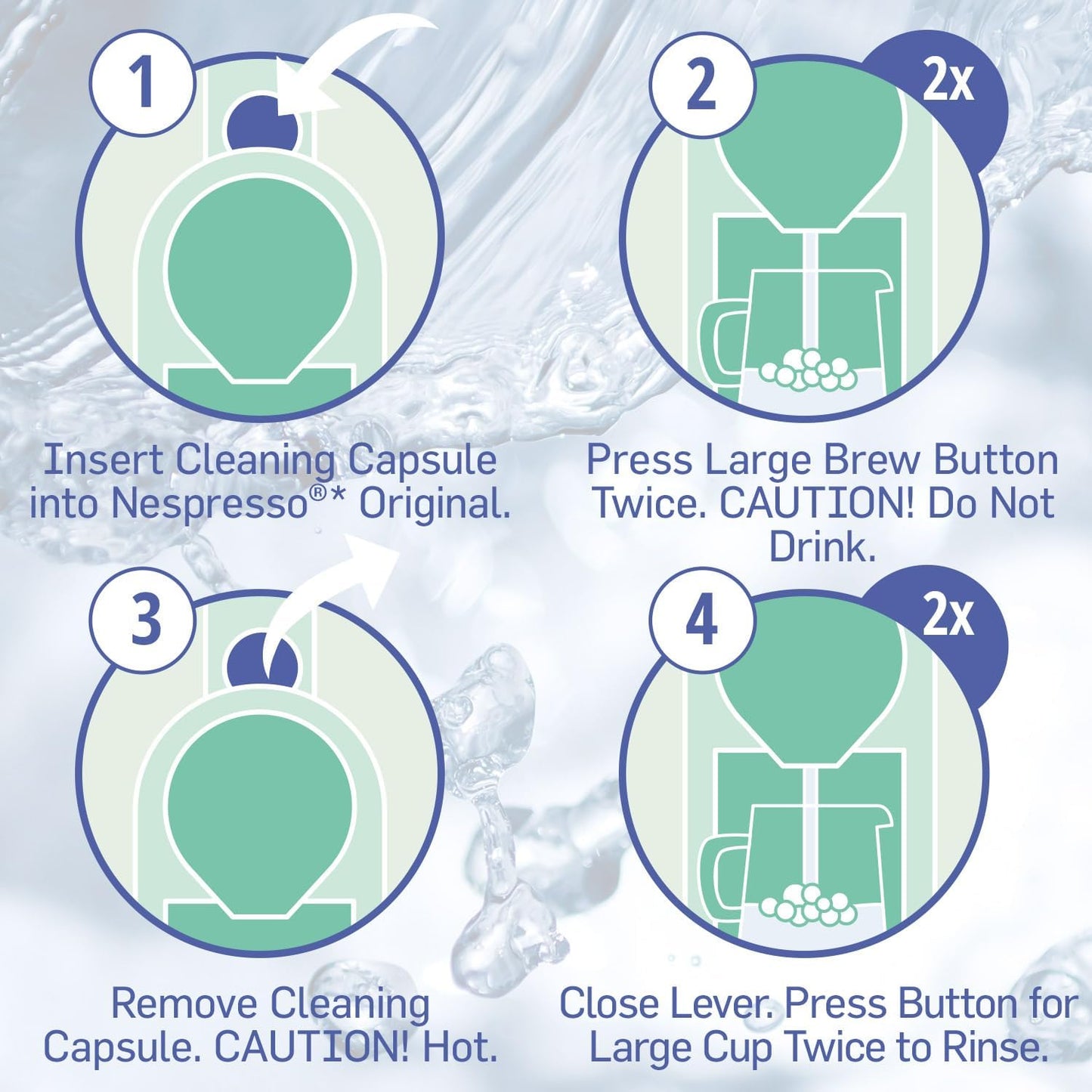 50 Cleaning Pods Compatible with Nespresso Original Machines I Cleaning Kit for Better Tasting Coffee I Coffee Machine Cleaner I Easy and Safe to Use