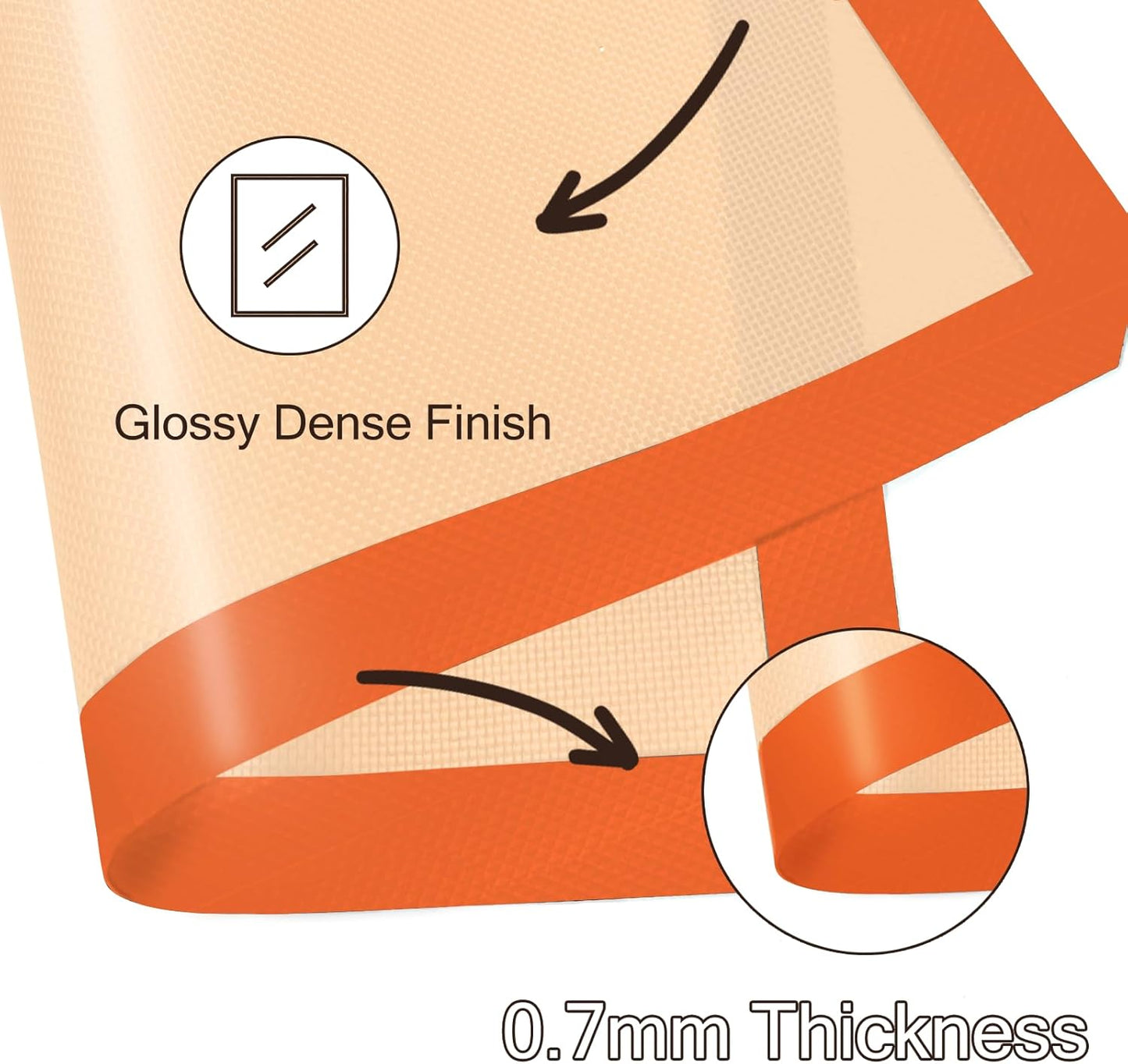 Silicone Baking Mat, 3 Pack Reusable Baking Mat, Non-Stick, Food Safe Silicone Mats for Baking, Oven Baking Sheet for Making Cookies, Macaroons, Bread