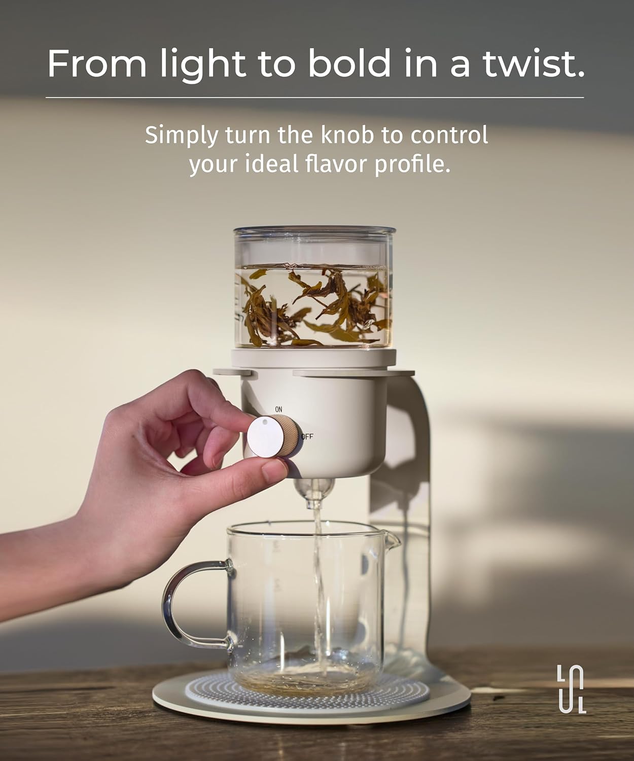 Glass Tea Pot with Infusers for Loose Tea and Drip Coffee Pour Over, Semi Automatic Tea Set with Magnetic Clear Teapot, Black