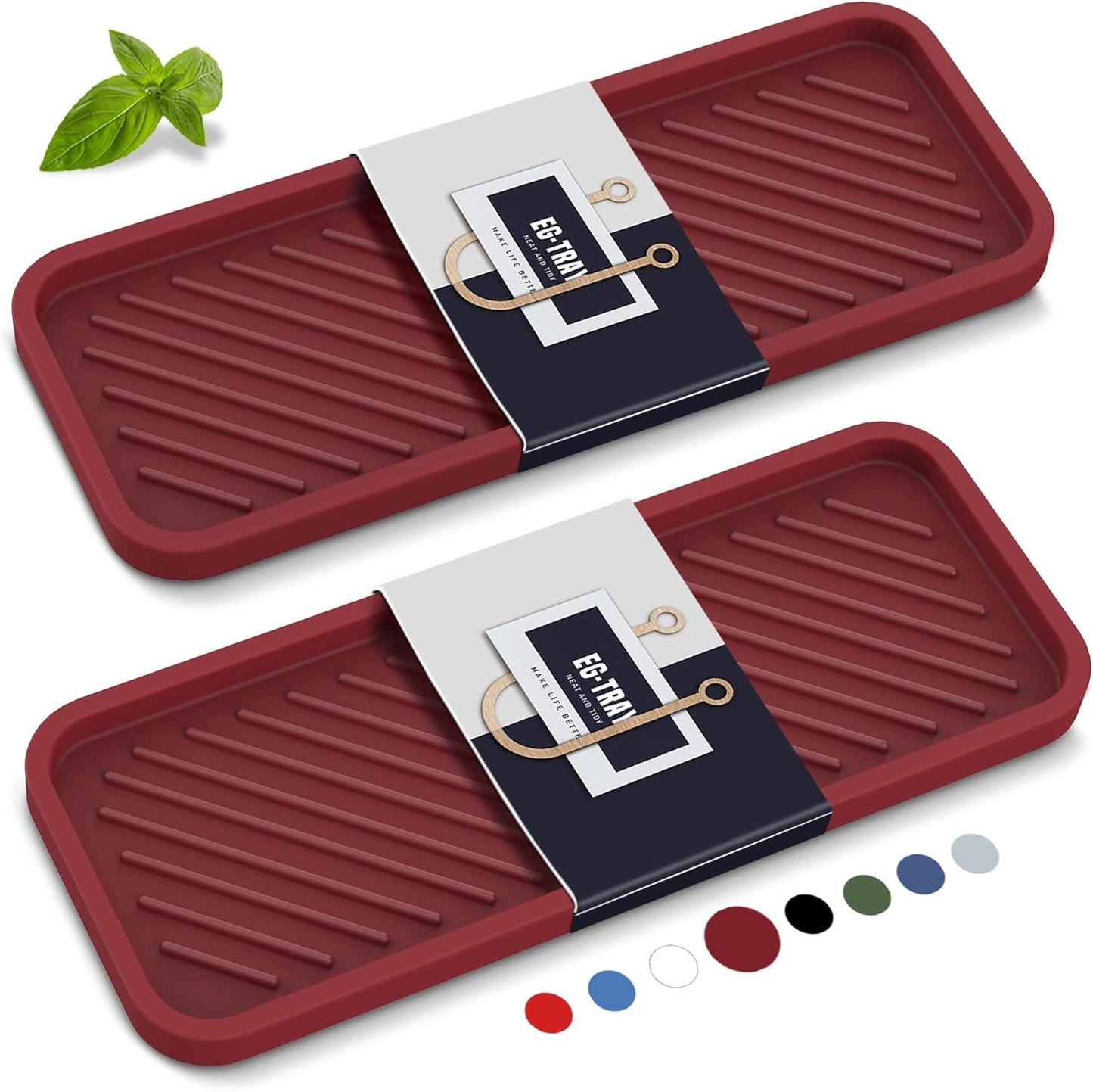 EG-SIPRO Kitchen Sink Organizer Tray,Sponge Holder for Kitchen Sink Bathroom Counter Tray Sponge Caddy Silicone Soap Holder for Soap dispenser, Bottle, Dishwashing Accessories(2-pack)