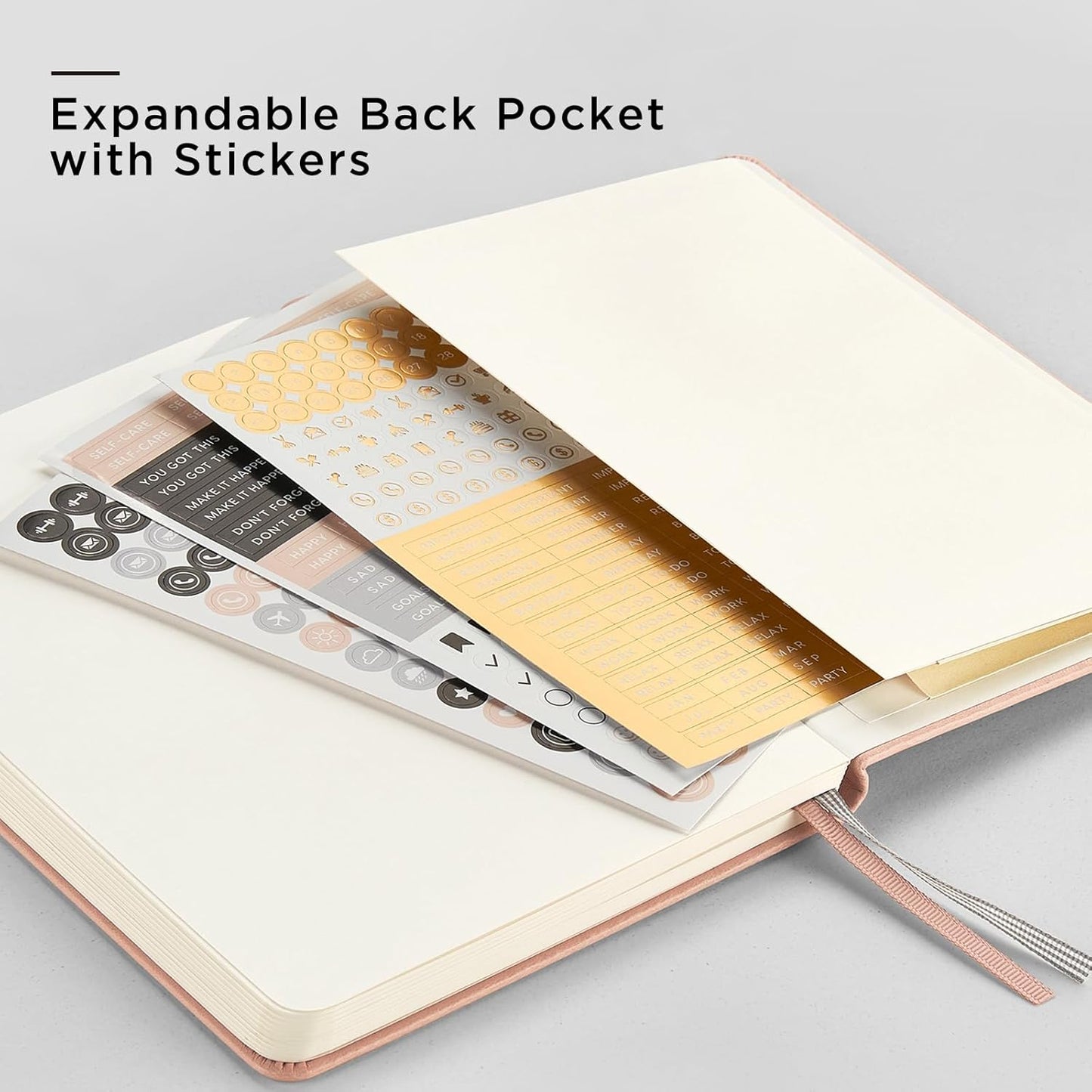 &And Per Se Dotted Journal Notebook, A5 Hardcover Bullet Dotted Journal, 160 Pages 100 gsm Thick Dotted Paper, 3 Sheets of Stickers Included - 5.7'' x 8''（Red）