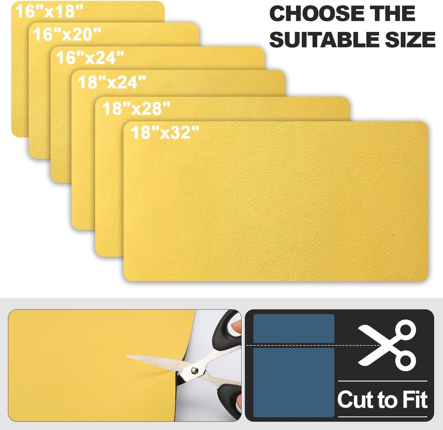 Dish Drying Mat for Kitchen Counter | Coffee Bar Mat for Countertops | Heat Resistant Drainer Mat with Non-slip Rubber Backed | Hide Stain Kitchen Absorbent Draining Mat | Yellow 18"x24"