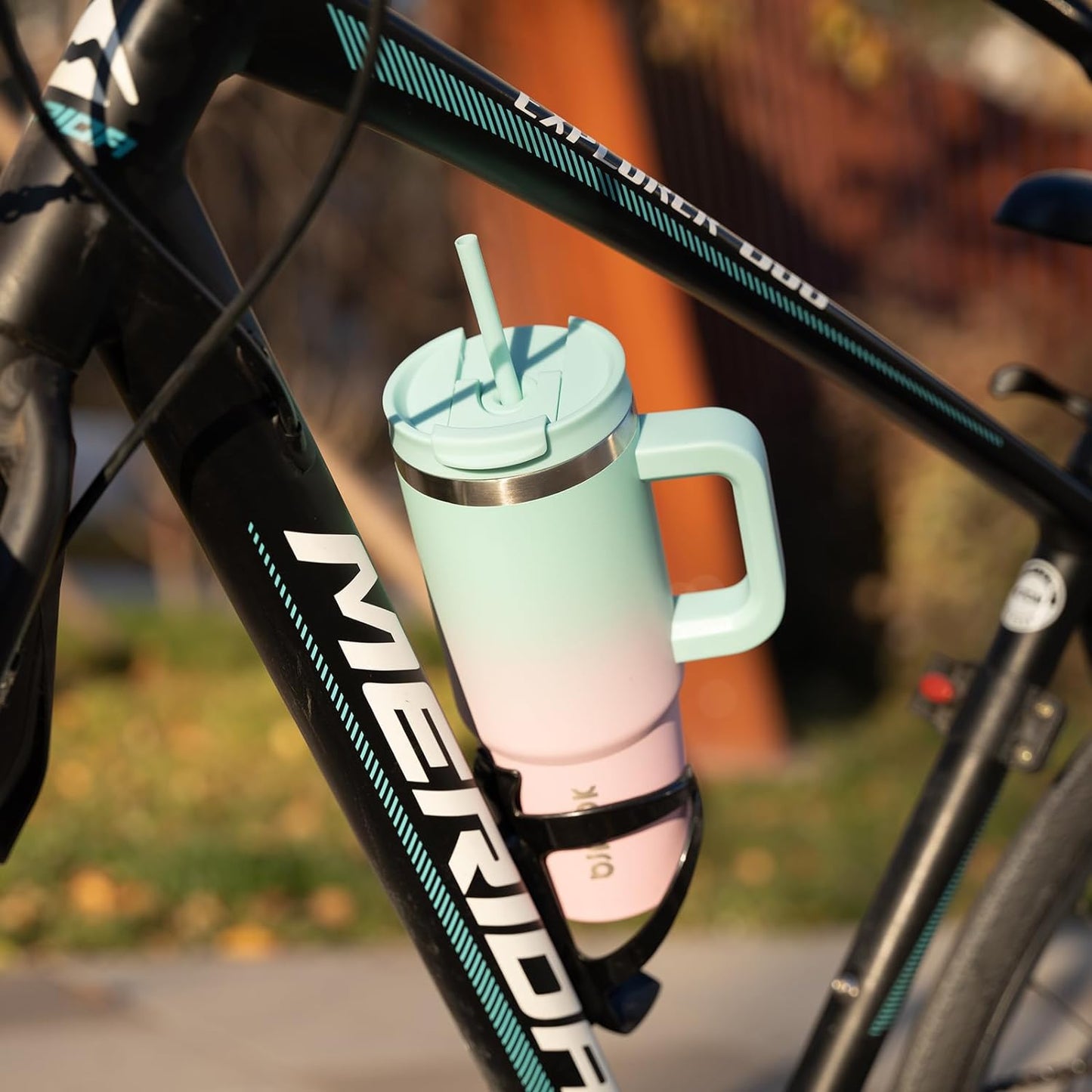 BJPKPK 40 oz Stainless Steel Tumbler With Handle Insulated Tumblers With 2 Straw Travel Coffee Mug With Lid,Army Green