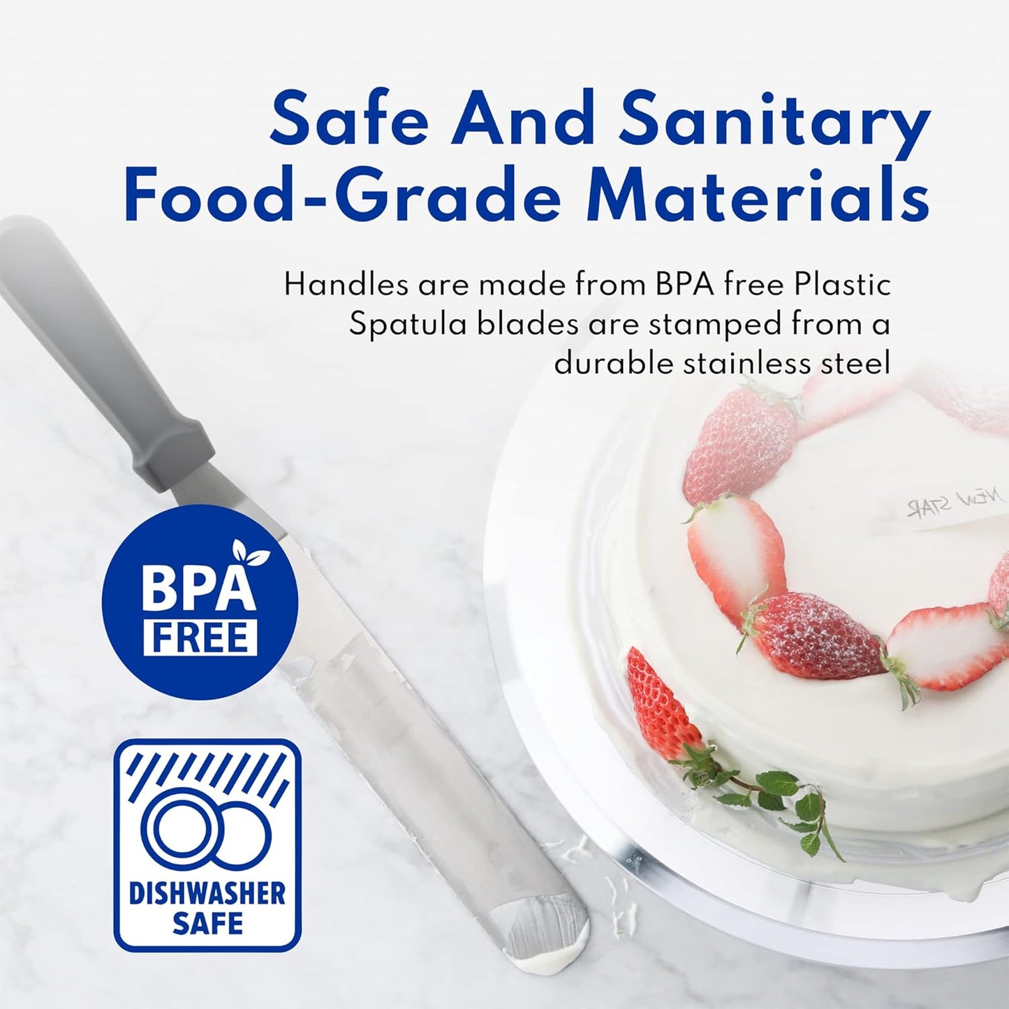 New Star Foodservice 38095 Angled Icing Spatula, 10-Inch Blade, 15-Inch Overall, Silver