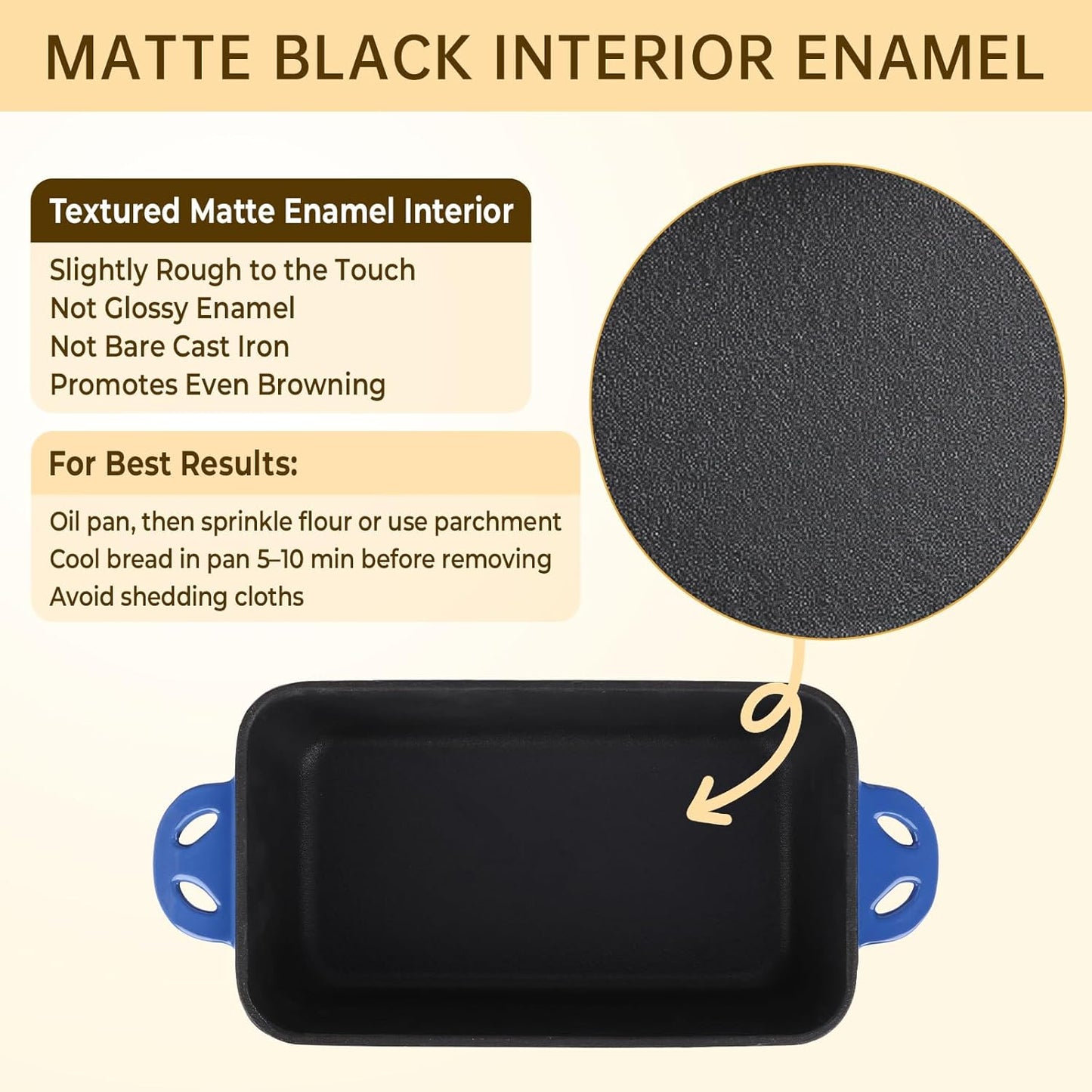 9x5 Enameled Cast Iron Loaf Pan with Lid - 2 in 1 Sourdough Bread Pan for Homemade Baking