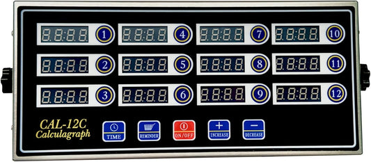 12 Channel Kitchen Timer Digital Kitchen Timer Loud Alarm Cooking Calculagraph Commercial Timer for Food Chips BBQ Pizza Bread Grilled Burger Coffee