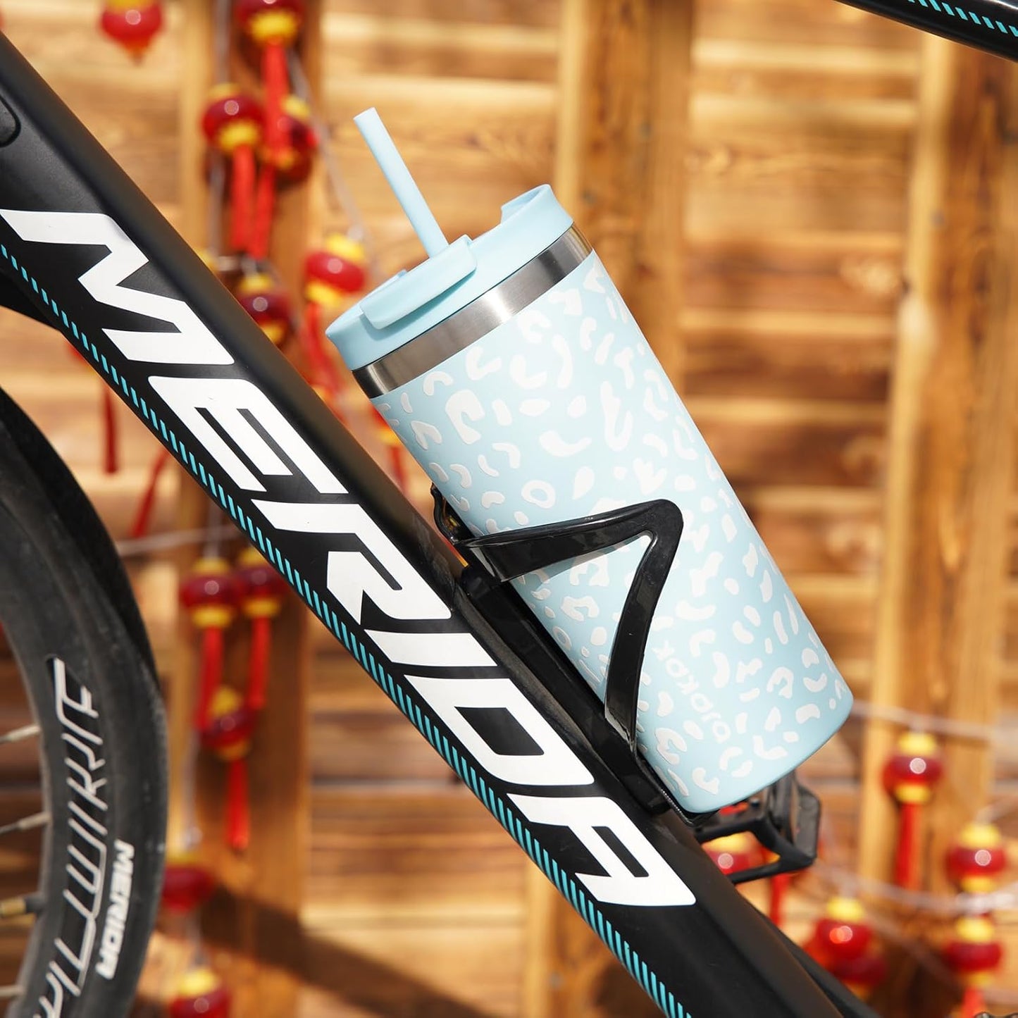 BJPKPK 22oz Insulated Tumbler With lid And Straw Stainless Steel Tumblers Travel Coffee Mug Reusable Thermal Cup,Black Leopard