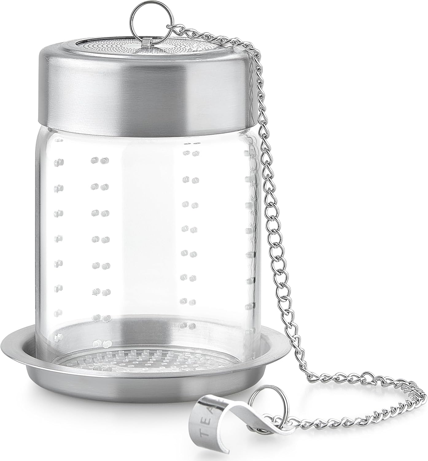 Teabloom Elegant Borosilicate Glass Loose Tea Infuser – Perfect for Whole-Leaf White, Green, Oolong, Black & Herbal Teas – Lead-Free – Small or Large Size
