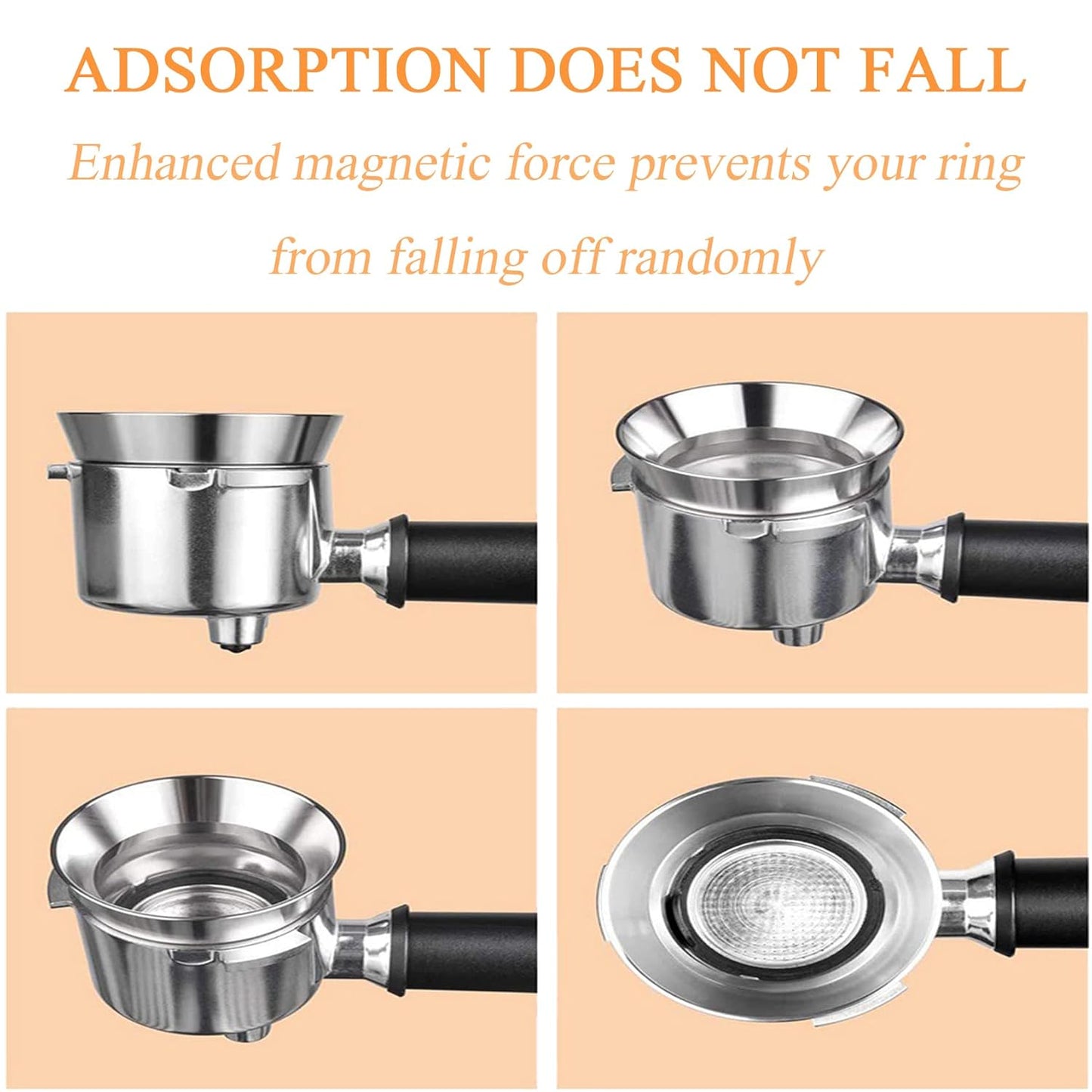 Espresso Dosing Funnel Precision Aluminum Alloy Coffee Dosing Ring Accessories Set for Portafilter Hands-Free (53cm)