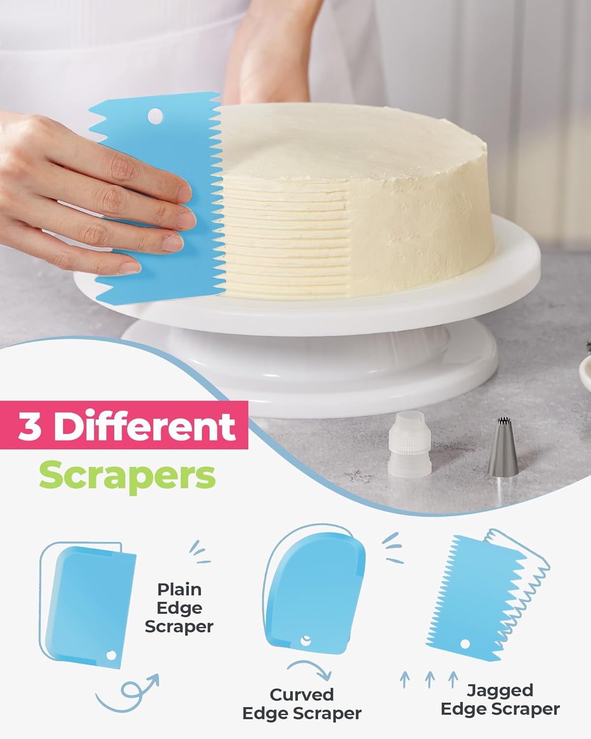 Kootek 90 PCs Piping Bags and Tips Set, Cake Decorating Supplies Kit with 55 Numbered Icing Piping Tips, 20+2 Pastry Bags for Cake Cupcake, Frosting Piping Kit with Booklet and eBook