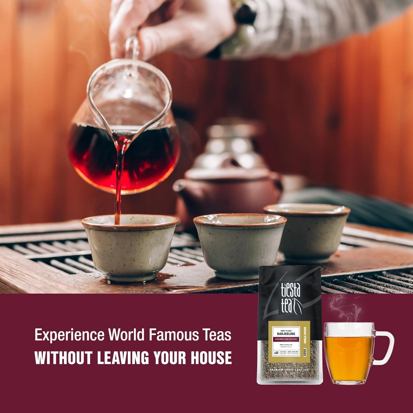 Tiesta Tea - First Flush Darjeeling Black Tea, Loose Leaf, Single Origin Premium Black Tea from India, Pure High-Caffeinated Blend, Makes Hot or Iced & Up to 200 Cups, 16oz Resealable Bulk Pouch