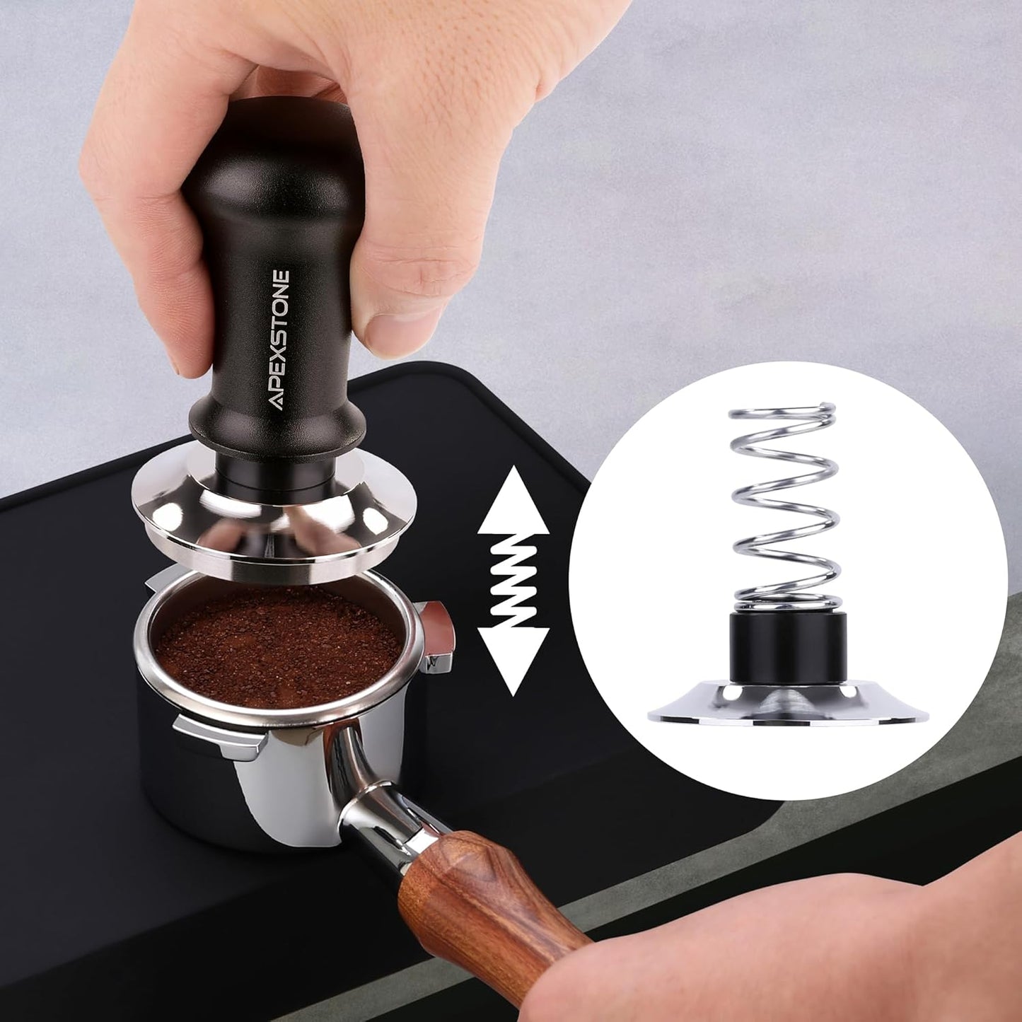 Apexstone Espresso Tamper 51mm Spring Loaded, Coffee Tamper Spring Loaded 51mm, Calibrated Espresso Tamper 51mm