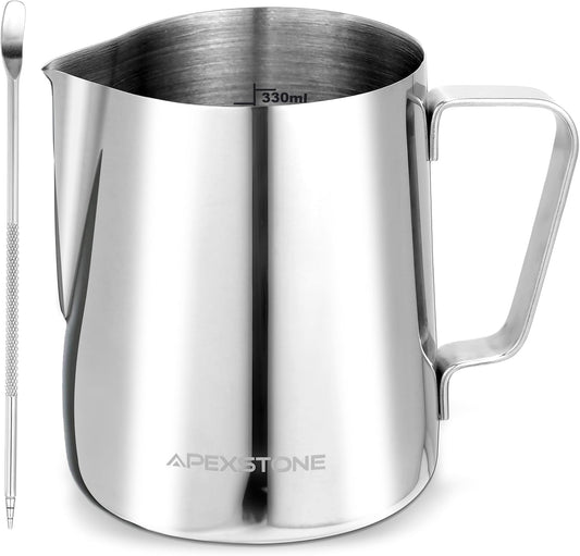 Apexstone 12 oz Espresso Steaming Pitcher, Coffee Milk Frothing Cup, Coffee Steaming Pitcher 12 oz/350 ml