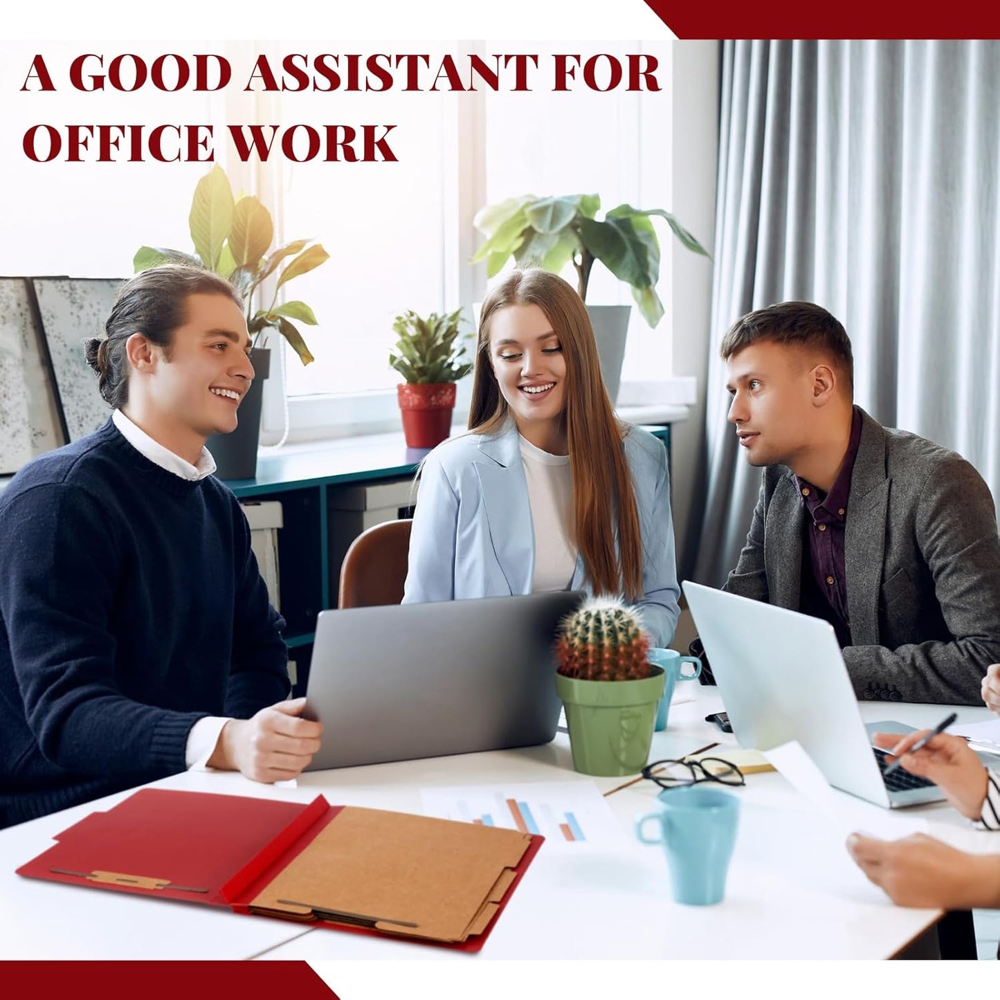 24 Pcs Classification Folders Letter Size, Back to School Supply for Teacher, Student, 3 Dividers Pressboard File Folder Bulk with 2 Fasteners, 3.5 Inch Expanding File Organizer (Red)