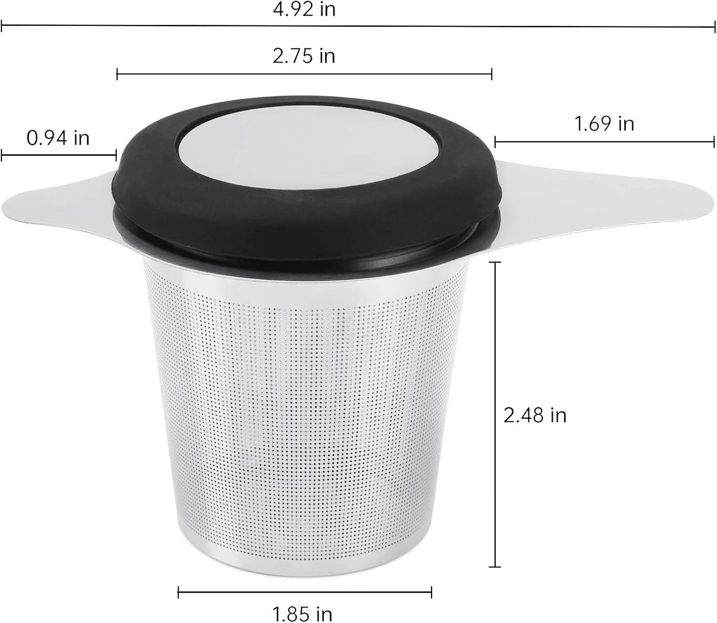 Two Pack Tea Infuser Basket Stainless Steel Tea Strainer Tea Filter With Small Strainer And Lid Tea Diffuser For Loose Tea Superior Brewing Experience (Two pack silver)