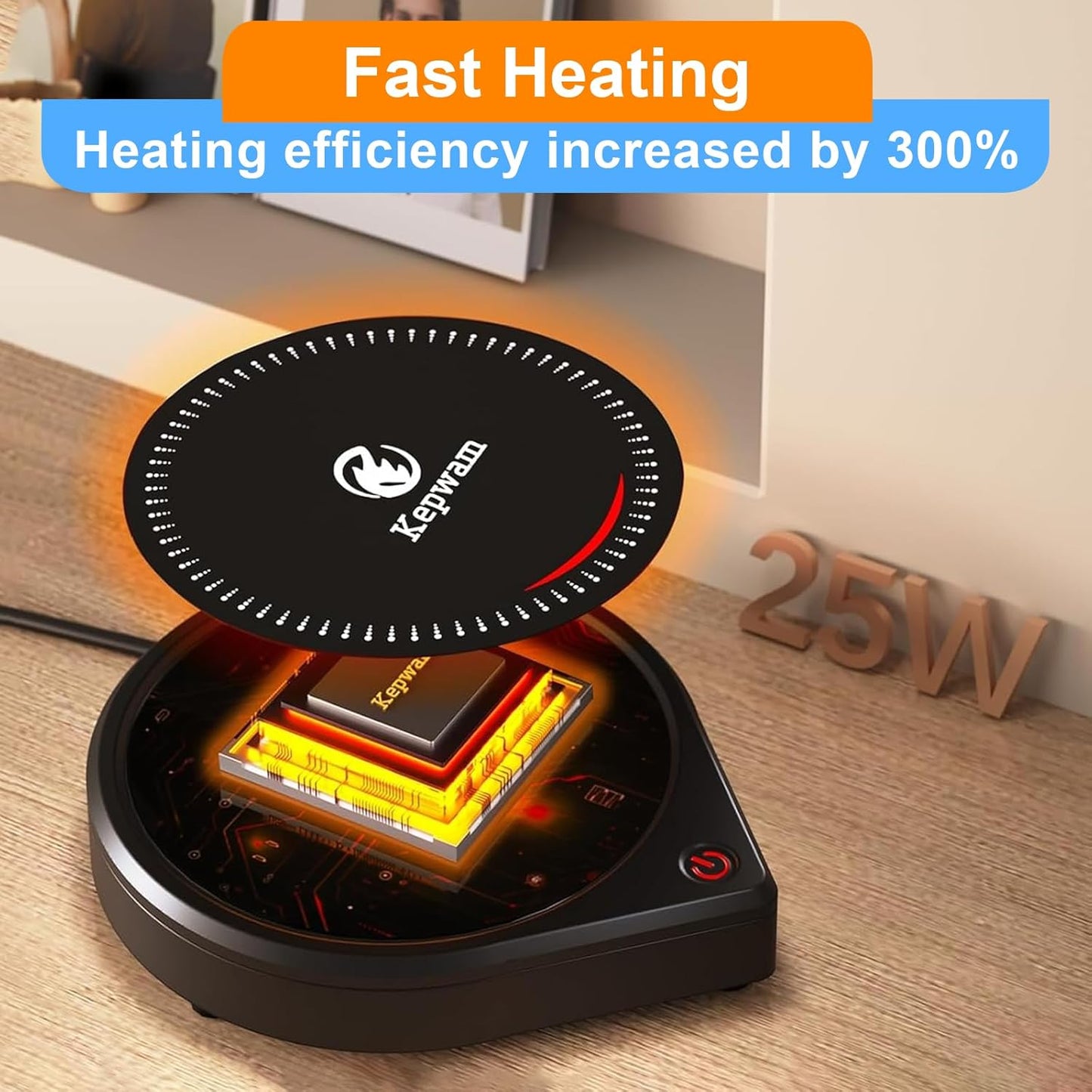 Coffee Mug Warmer for Desk, Smart Coffee Warmer with Touch Tech & Light, Coffee Cup Warmer with Gravity Sensor & Auto Shut Off, Candle Warmer Plate - Ideal Gifts for Dad and Mom