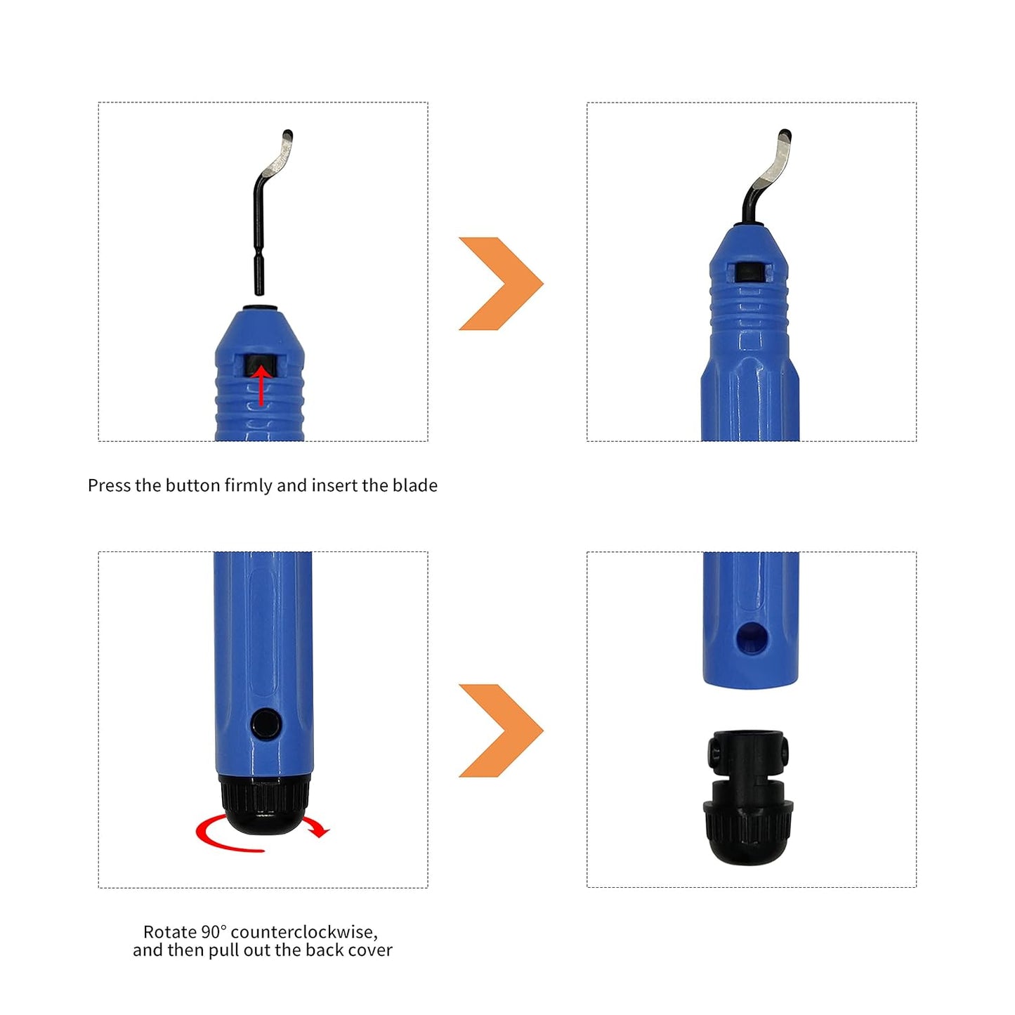 Deburring Tool Kit, a Anti-Slip Handle and Pack of 10 BS1010 Deburring Blades, for Wood, Metal, Plastic, Aluminum, Copper and Steel