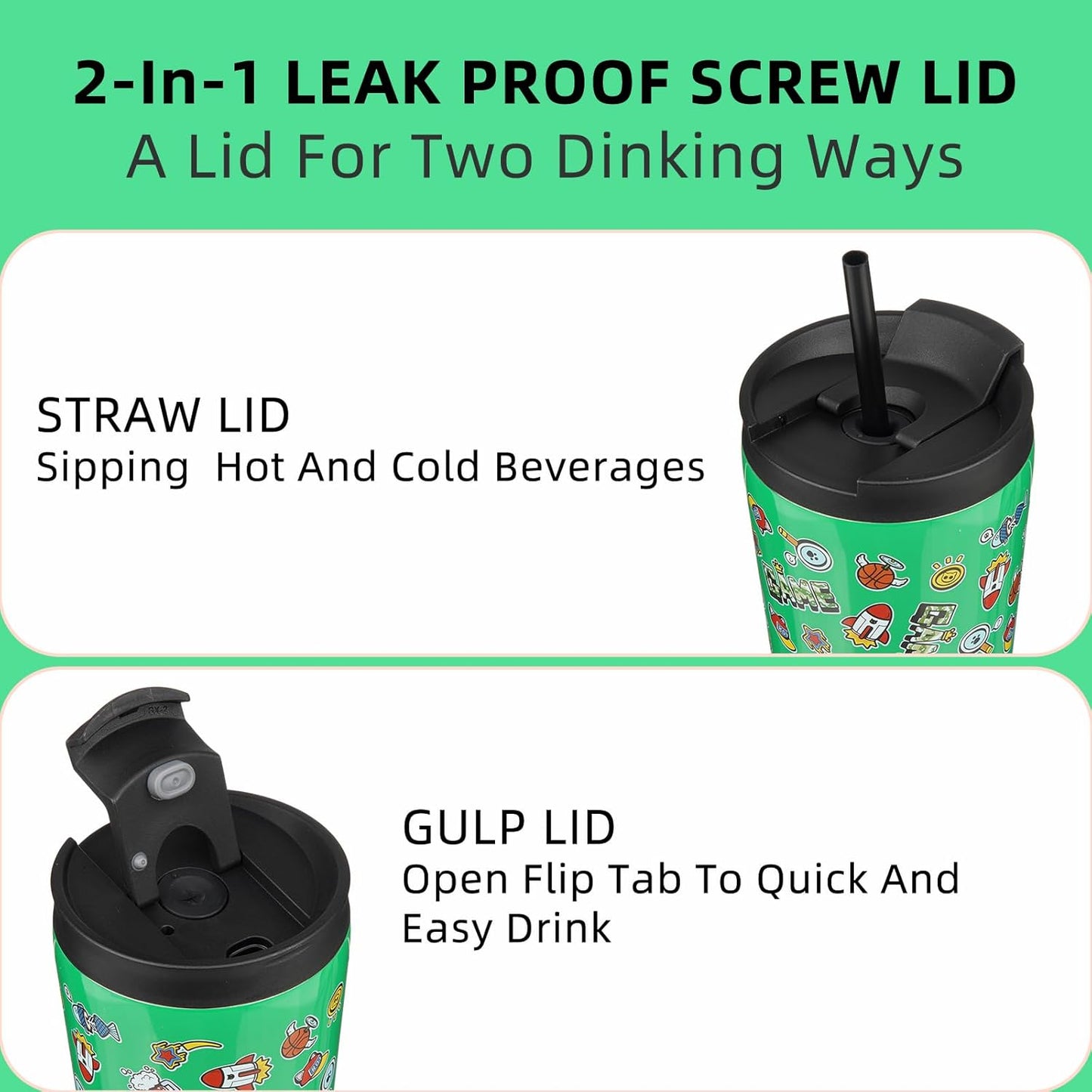 BJPKPK 26oz Stainless Steel Insulated Tumbler With lid And Straw Travel Coffee Thermal Tumblers Cup For Women And Men,Game