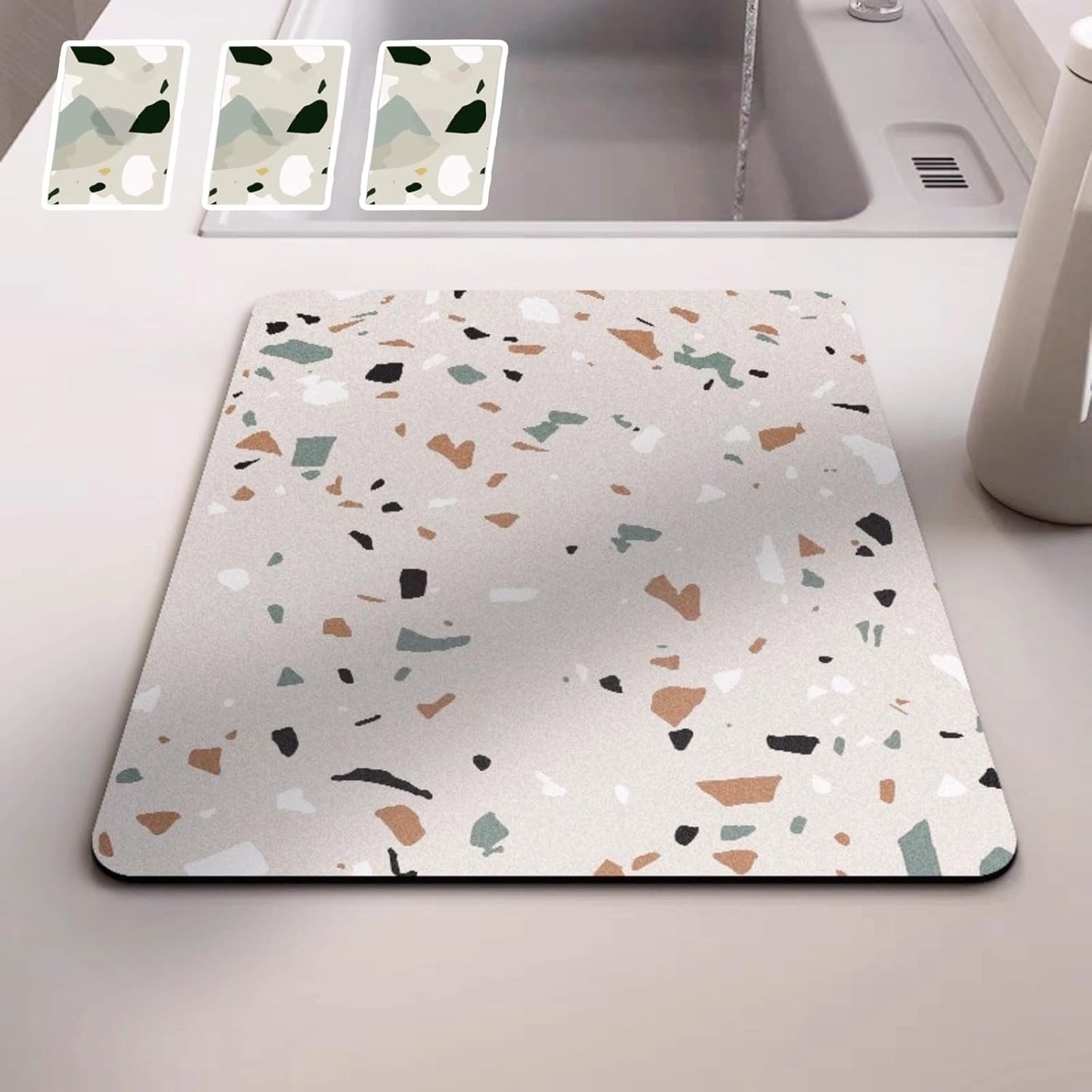 Dish Drying Mat - Absorbent Countertop Mat for Coffee Maker, Expresso Machine, Kitchen Use (05,20''×24'')