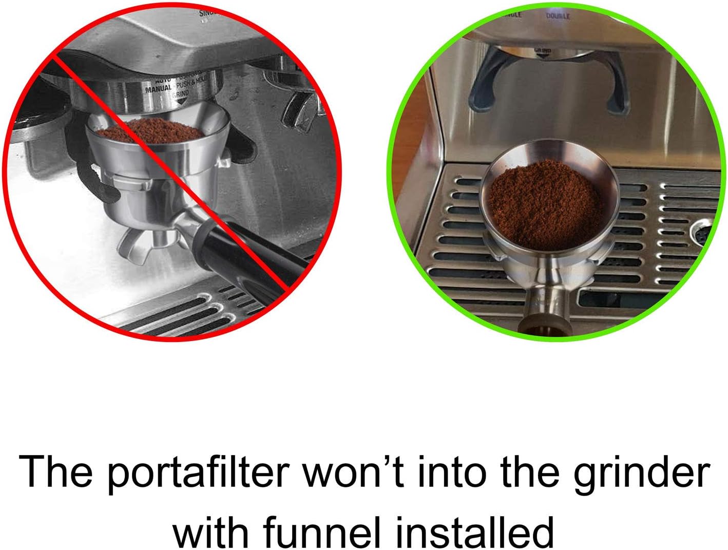 54mm Espresso Dosing Funnel, MATOW Stainless Steel Coffee Dosing Ring Compatible with Breville 54mm Portafilter