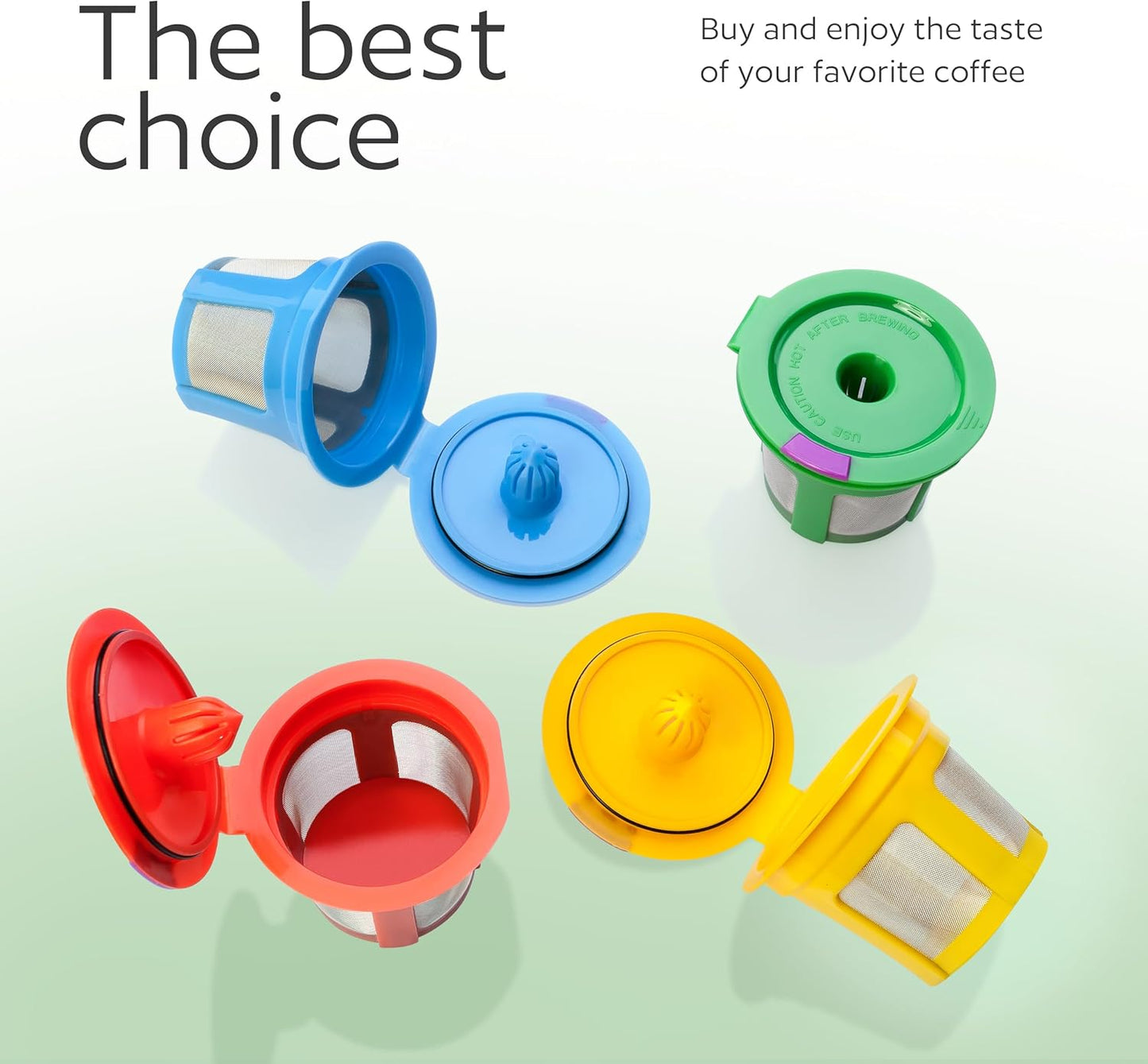 GoodCups 4 Reusable K Cups for Keurig - 4 Colors Refillable Kcups Coffee Filters for Keurig Coffee Makers