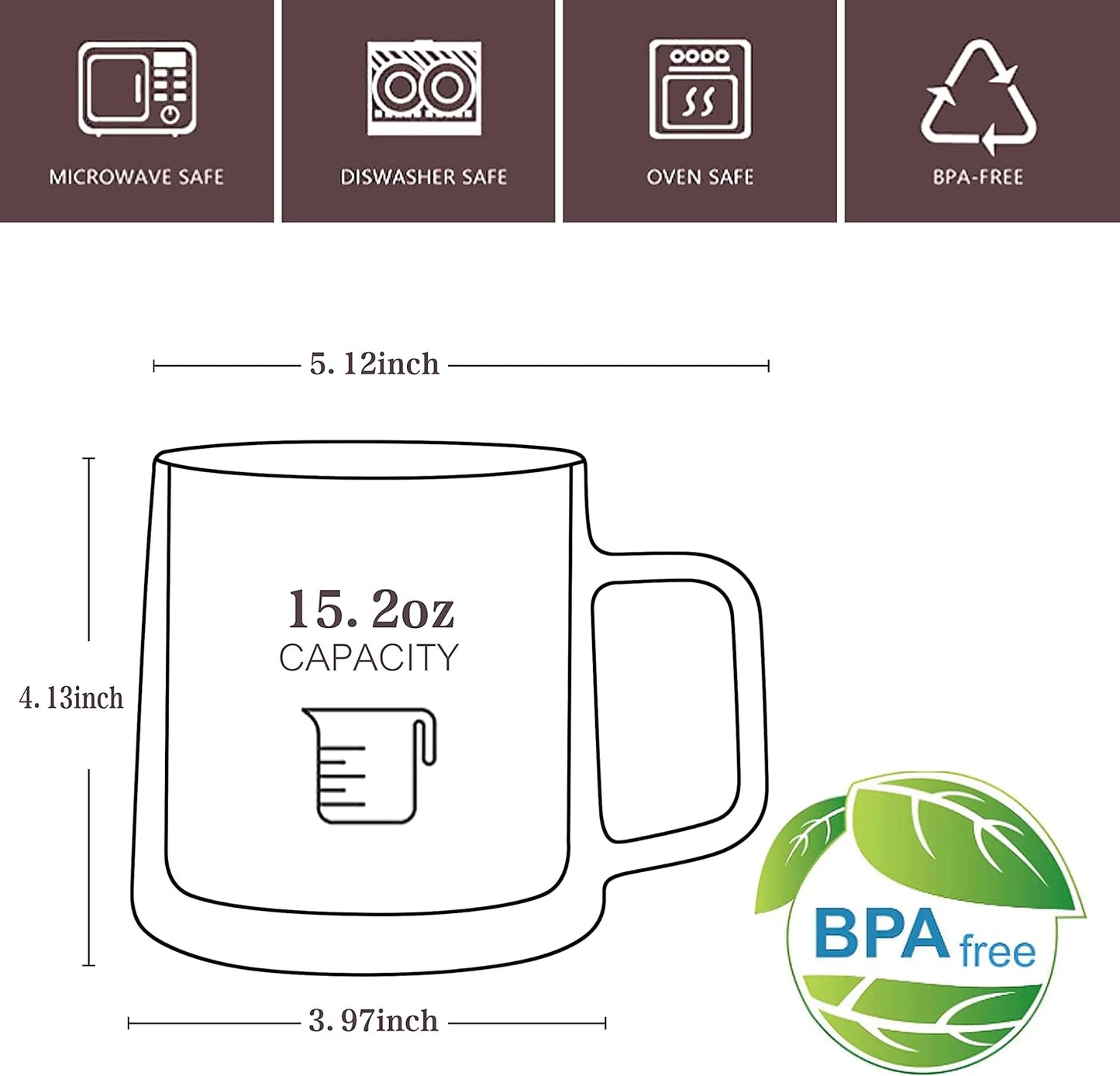 CNGLASS Double Wall Glass Coffee Mugs 15.2oz(450ml),Large Clear Insulated Glass Espresso Cup with Handle,Set of 1