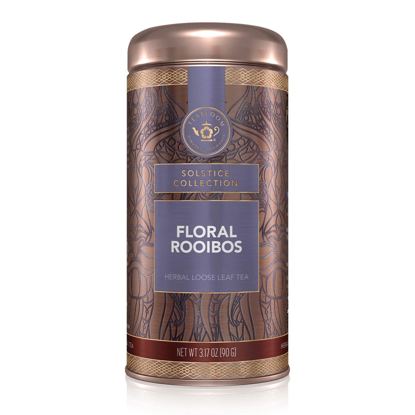 Teabloom Herbal Tea, Floral Rooibos Loose Leaf Tea, Rooibos Blend with Floral Flavors and Scent, Kosher Certified, 3.17 oz/90 g Canister Makes 35-50 Cups