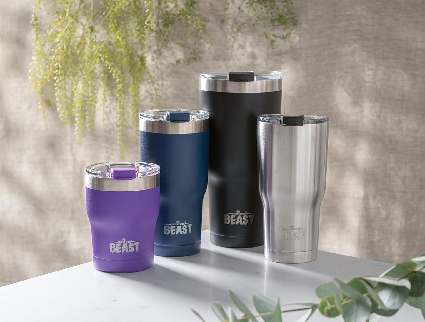 Beast 20 oz Tumbler Stainless Steel Vacuum Insulated Coffee Ice Cup Double Wall Travel Flask (Navy Blue)