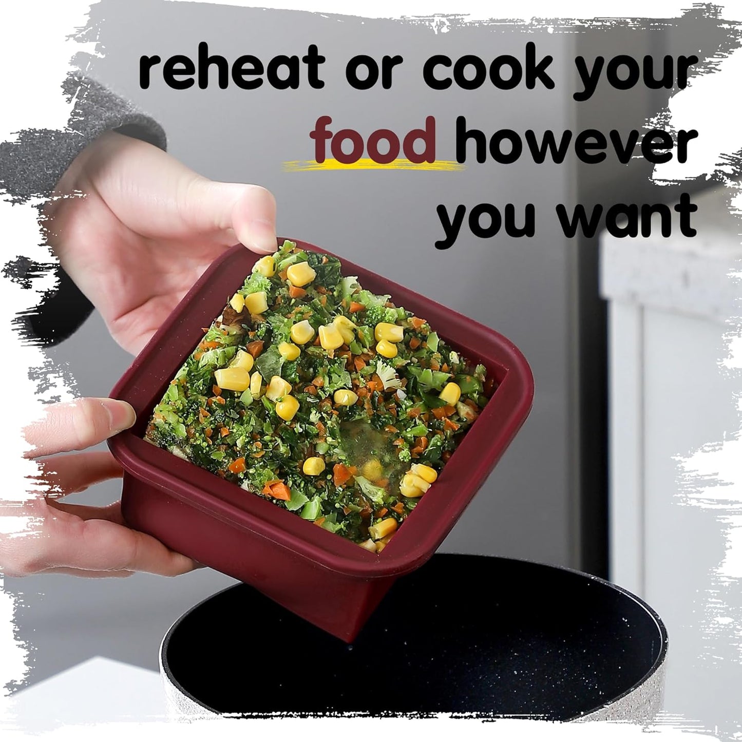 2-Cup Silicone Freezer Trays with Lids – Perfect for Meal Prep, Portion Control, and Easy Freezing-Meal Prep Container Molds for Soup,Leftovers (Cranberry, 4 Pack)