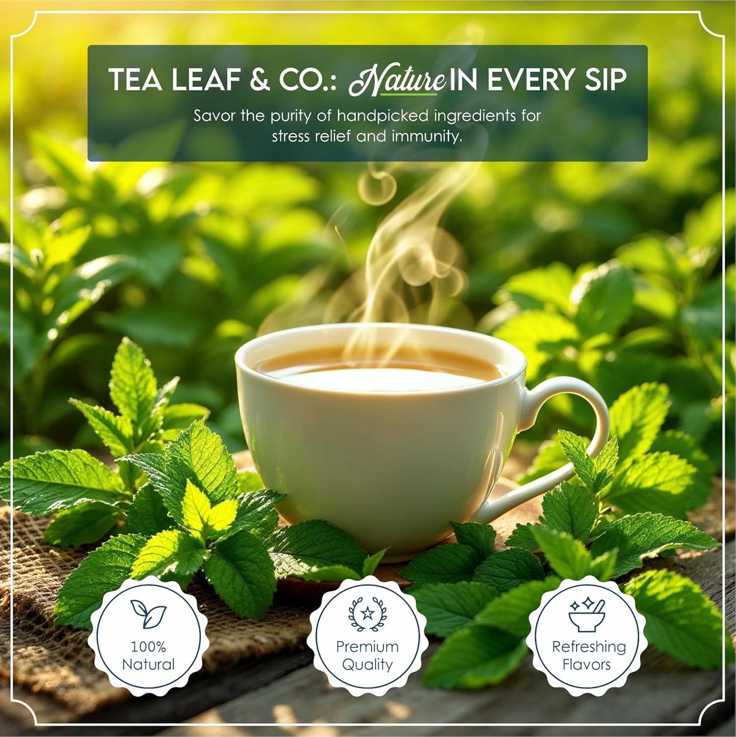 Tea Leaf & Co. Harmony Pure Delight 9 Pack Premium Tea Gift Combo Box (Classic, Tulsi Ashwagandha, Lemon Ginger, Mint, Detox Kahwa, Turmeric Tulsi, Honey Lemon, Sweet Hibiscus & Green Chamomile) - 8Oz