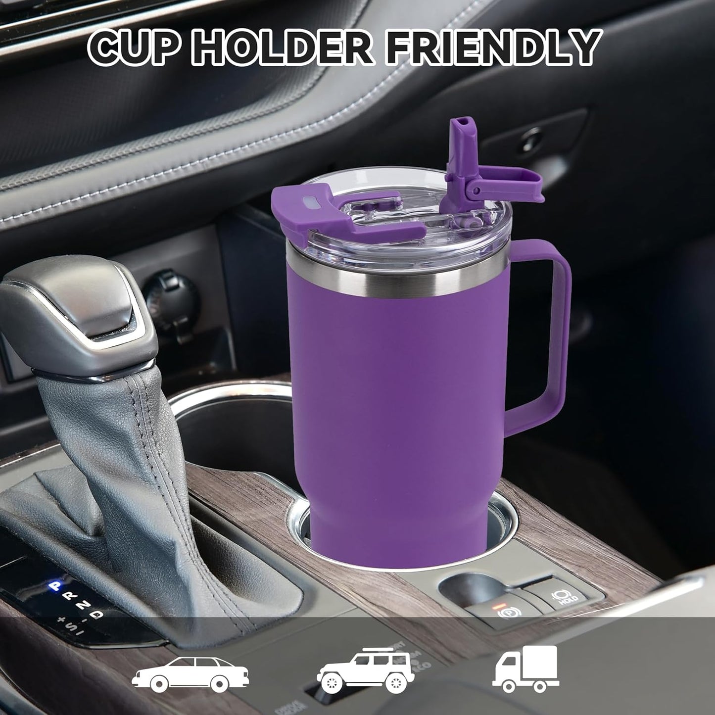 HASLE OUTFITTERS 30oz Tumbler With Handle, Insulated Travel Coffee Mug With Straw Leak-Proof Double Wall Stainless Steel Vacuum Tumblers Metal Cup with Straw for Hot and Cold Drink