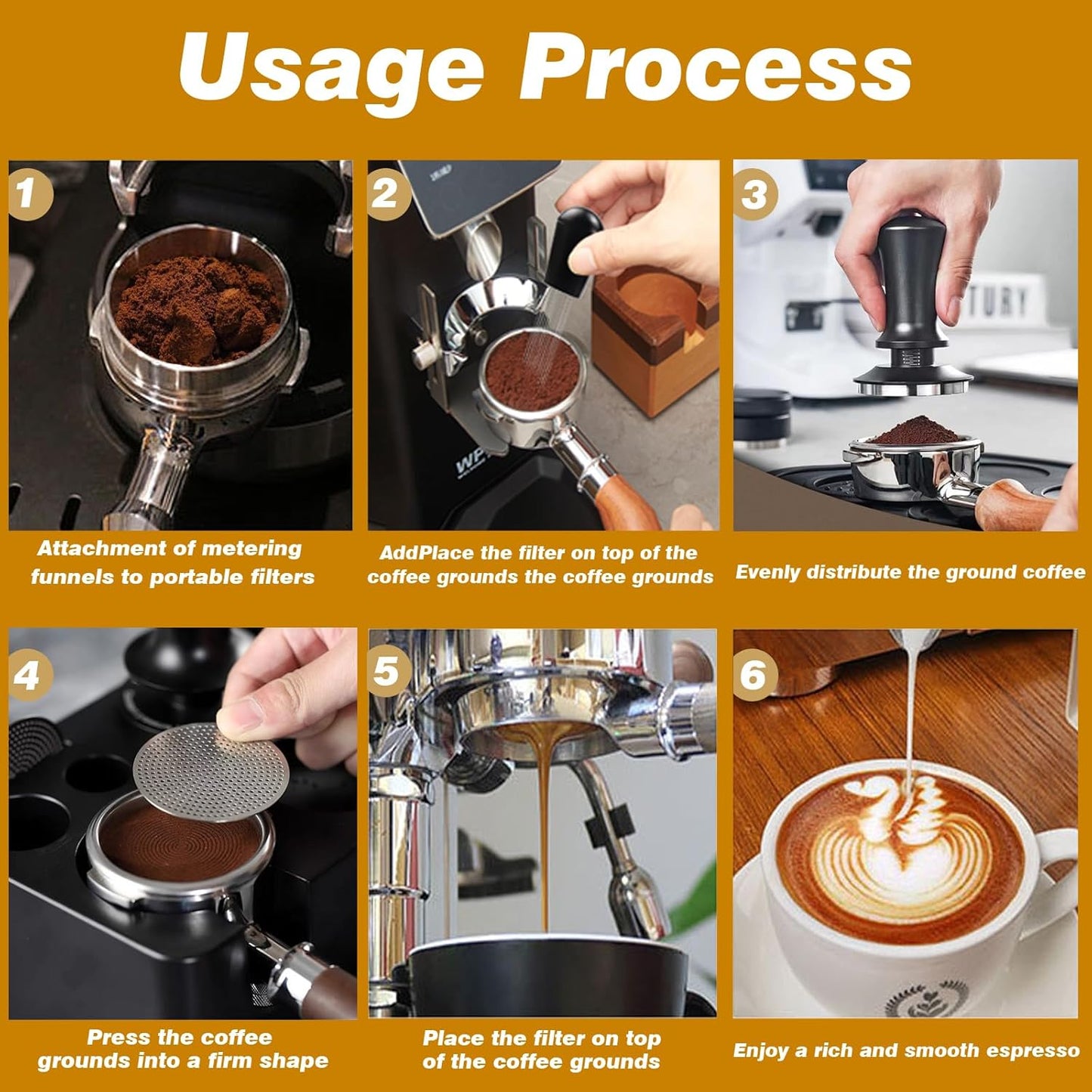 Coffee Espresso Tamper 51mm with WDT Tool Calibrated Spring Loaded,wdt tool espresso and Silicone Tamper Mat,Dosing funnel and coffee puck screen,Black espresso accessories Tool,12 replacement needles