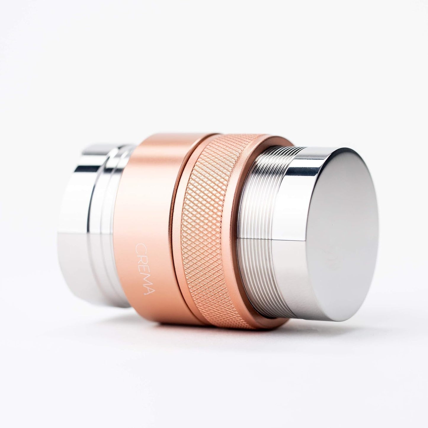 Crema Coffee Products 45.5mm Hand Tamper & Coffee Distributor V2 | Compatible with Flair Pro and Pro 2 Portafilter | Double-Sided, Adjustable Depth Tool|Made with Durable 304 Stainless Steel|Rose Gold