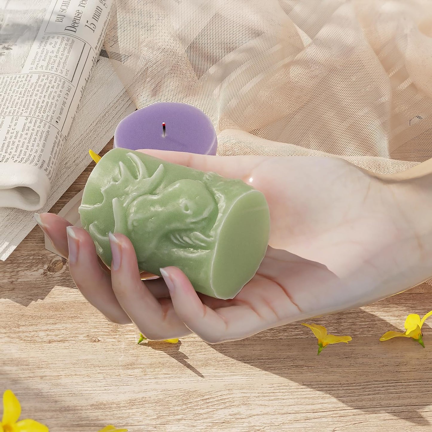 Elephant Cylinder Animal Resin Casting Silicone Mold for Home Decor & Candle Making Wave Spiral Mold