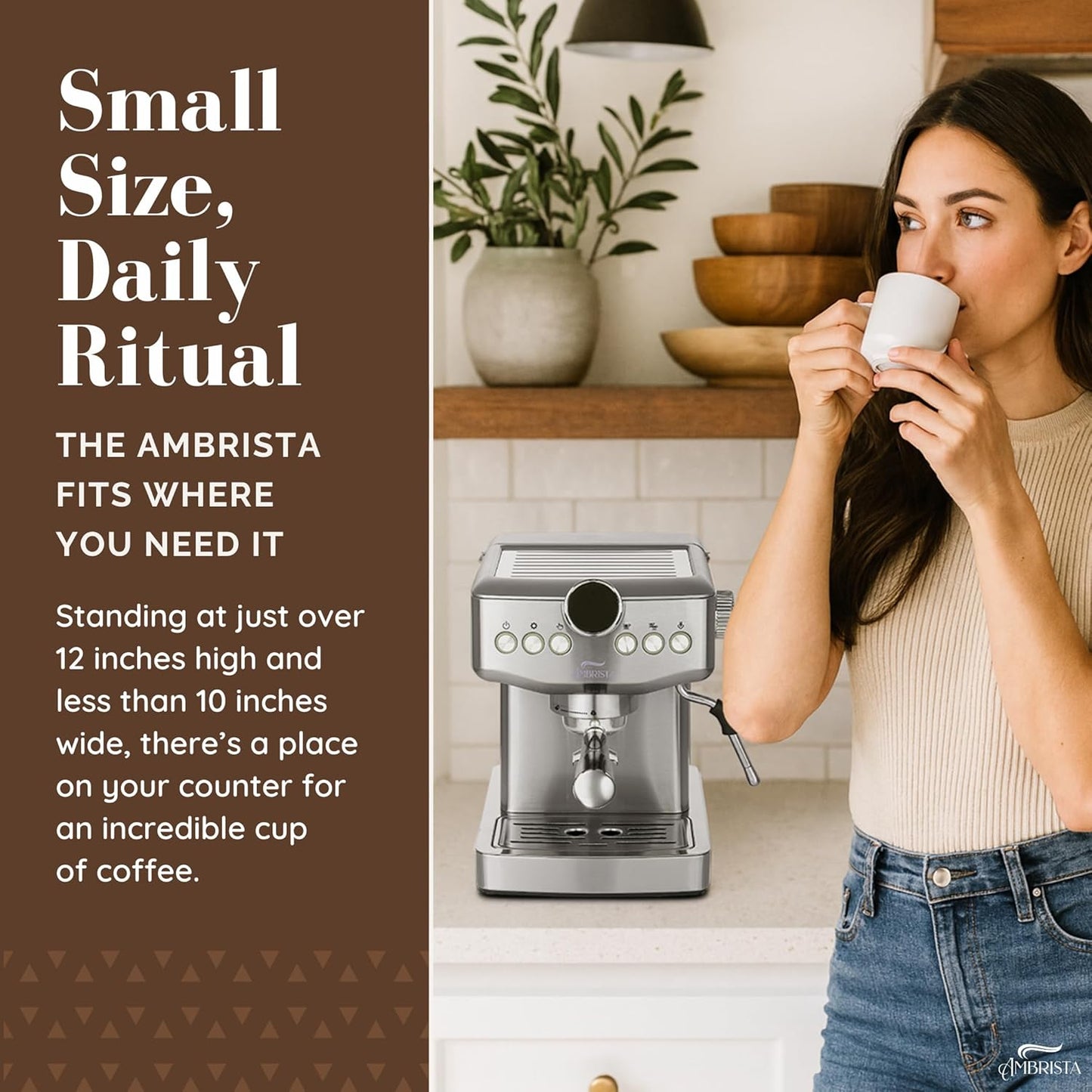 Espresso Machine 20 Bar with Steam Milk Frother | Stainless Steel Espresso Maker with Customizable Brewing Temperature | 60oz Removable Water Tank | Perfect for Cappuccinos, Lattes and More