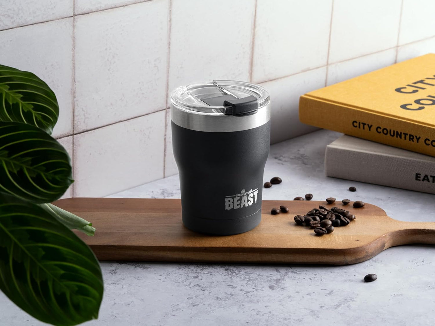 Beast 10 oz Tumbler Stainless Steel Vacuum Insulated Coffee Ice Cup Double Wall Travel Flask (Matte Black)