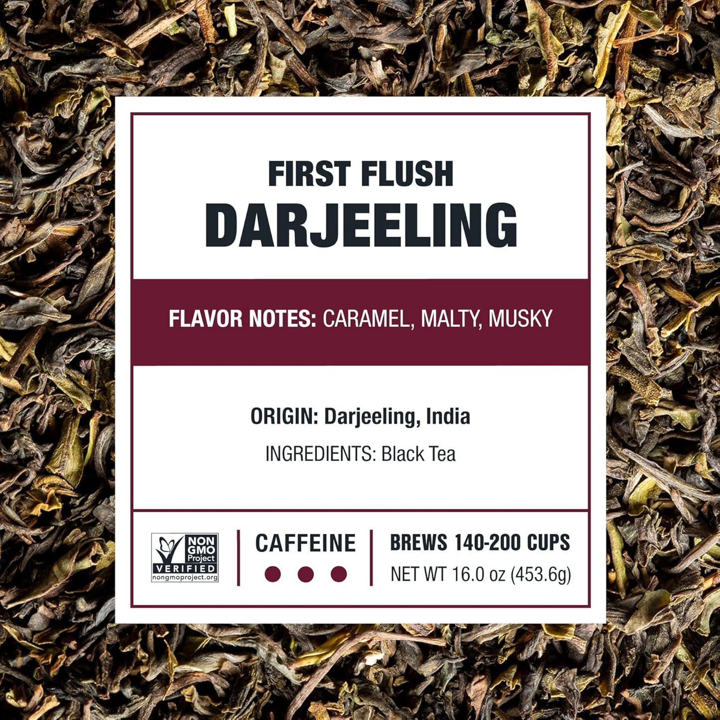 Tiesta Tea - First Flush Darjeeling Black Tea, Loose Leaf, Single Origin Premium Black Tea from India, Pure High-Caffeinated Blend, Makes Hot or Iced & Up to 200 Cups, 16oz Resealable Bulk Pouch